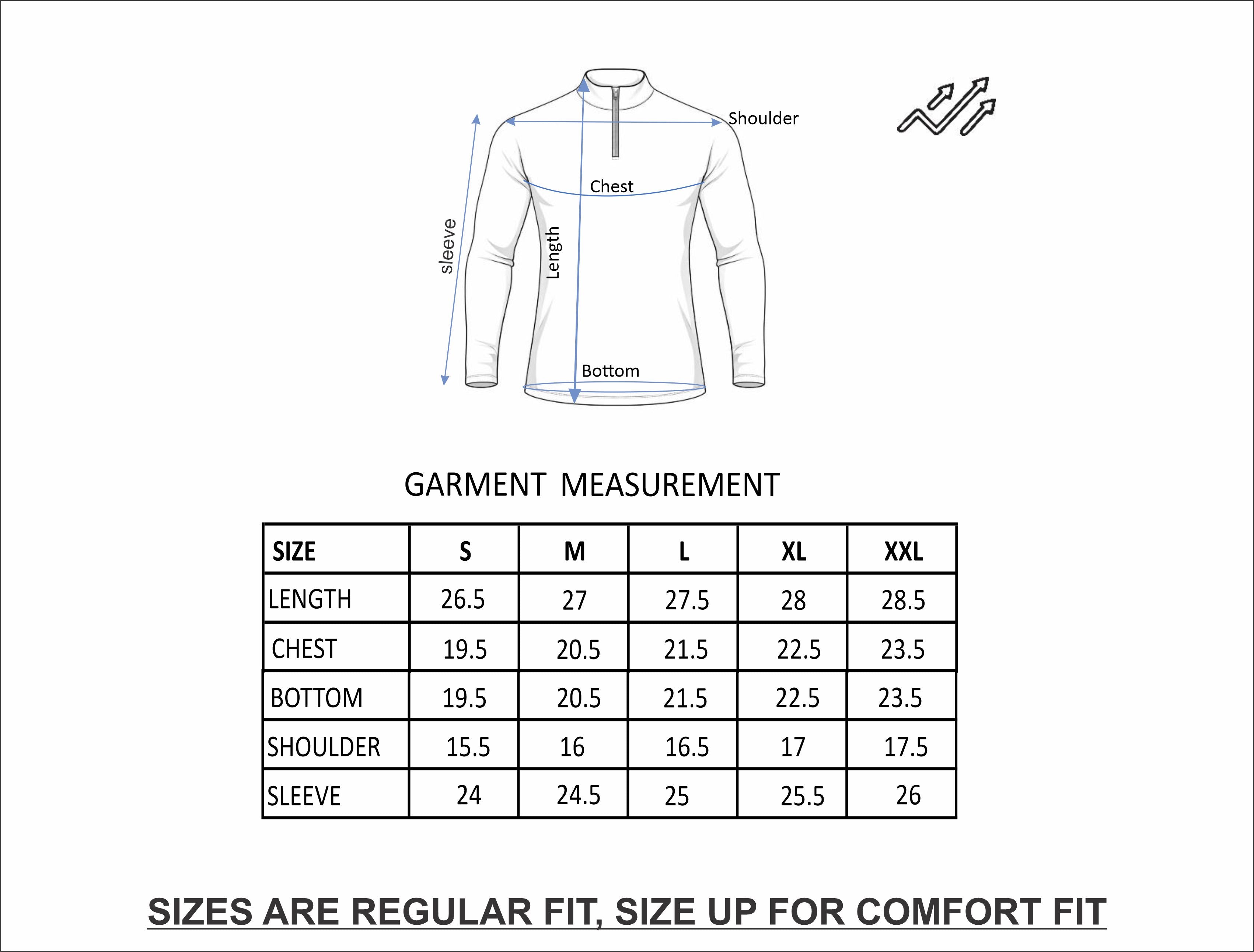 Quarter Zip Solid Full Sleeve T-Shirt (Cotton Feel) Black