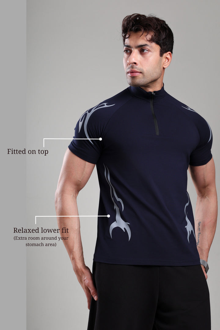 GROW ShadowTribe Zip Tshirt Navy