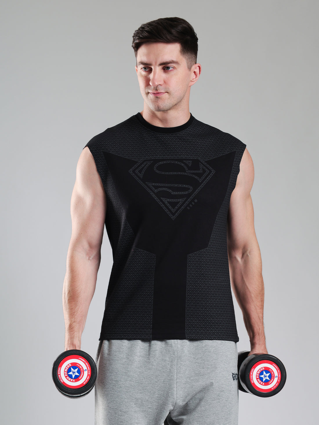 Superman Capsleeves Tee Black