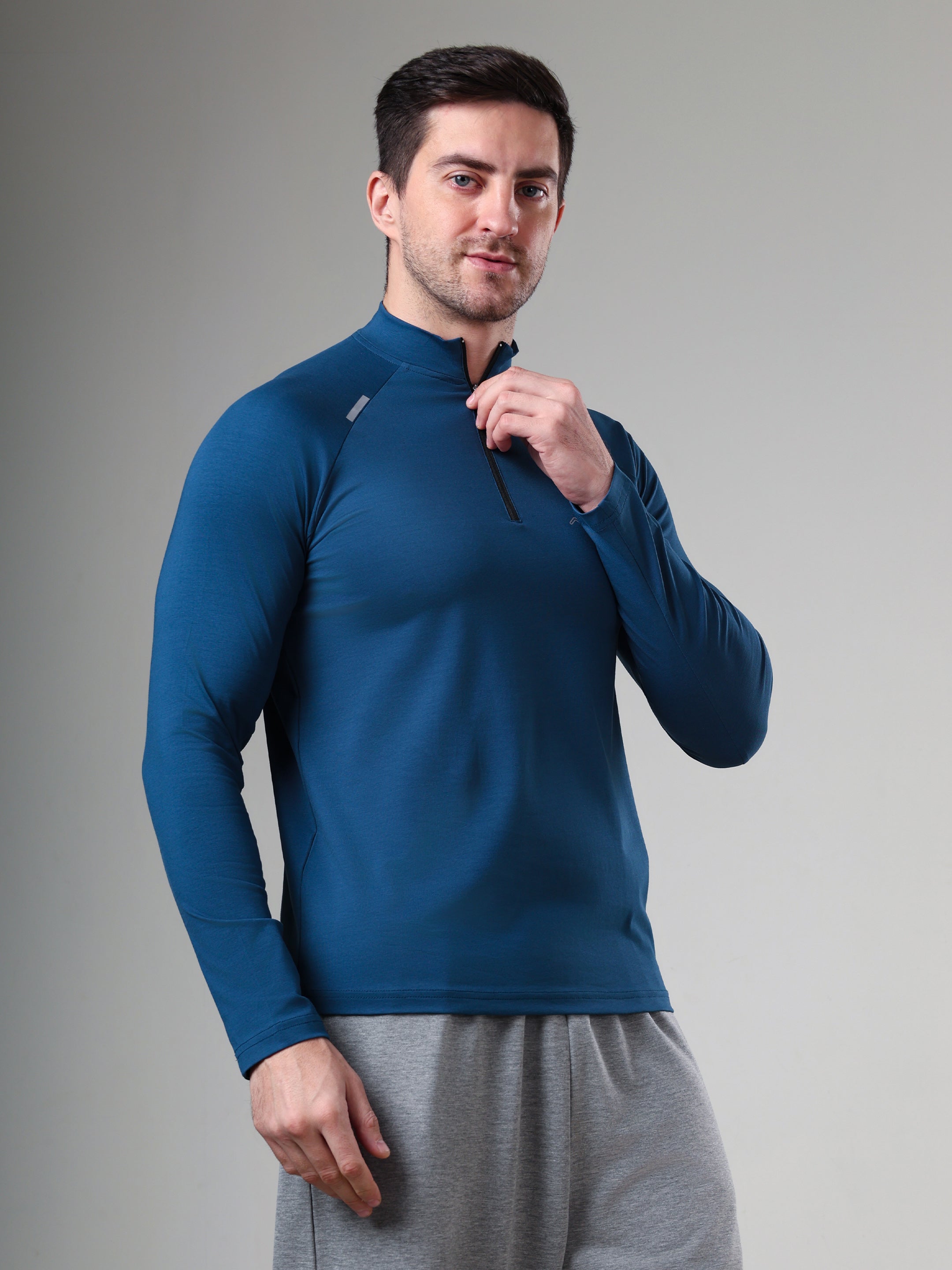 Raglan Quarter Zip T-Shirt Airforce