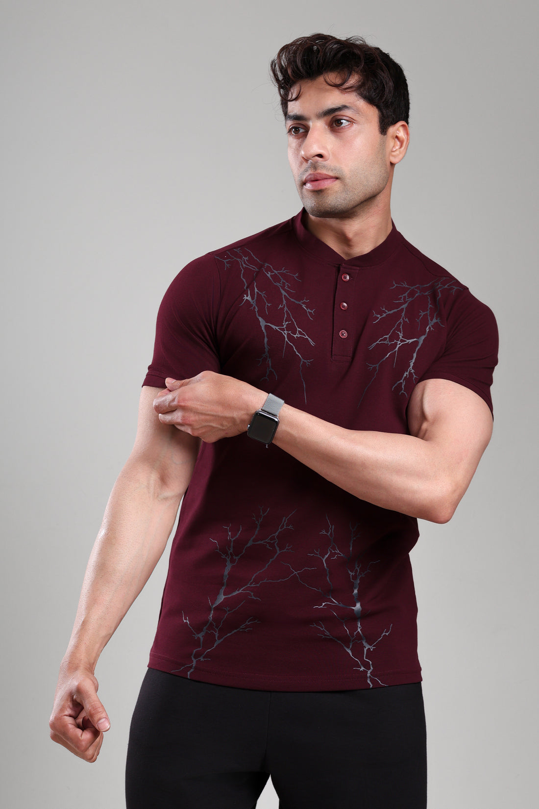 GROW Luxe Henley T-Shirt Wine