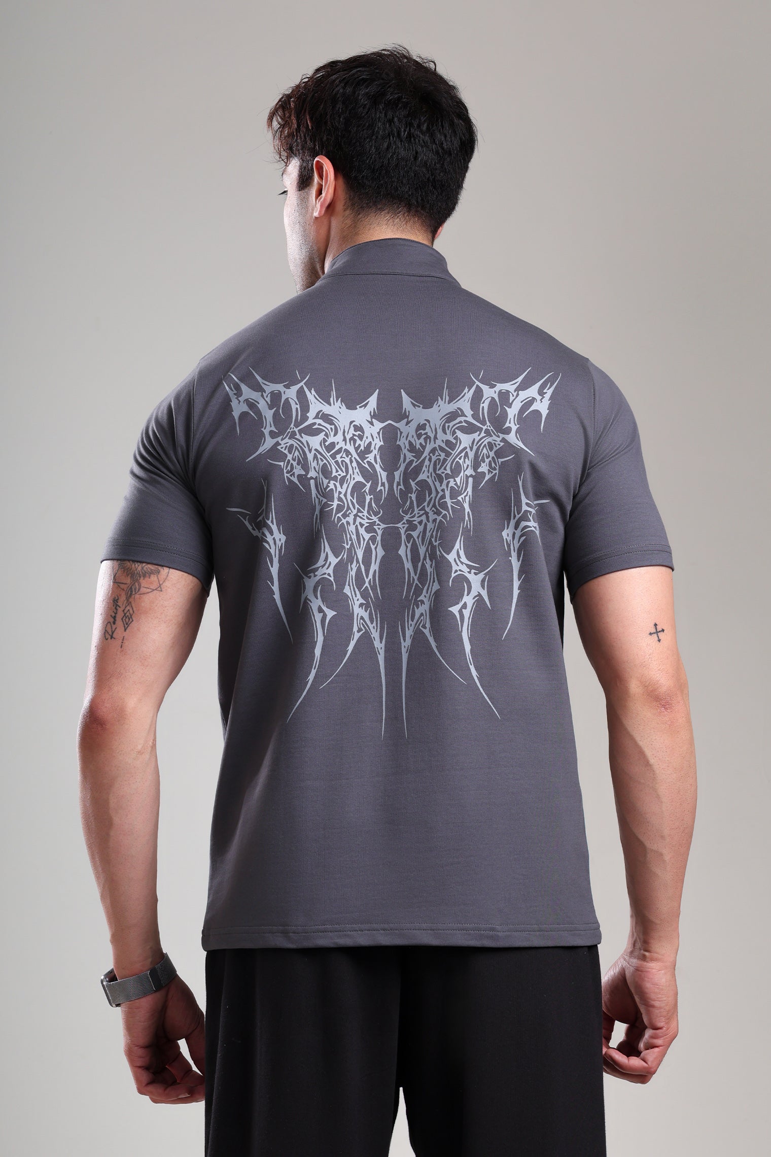 GROW AlphaFlex Quarter Zip Tshirt Dark Grey