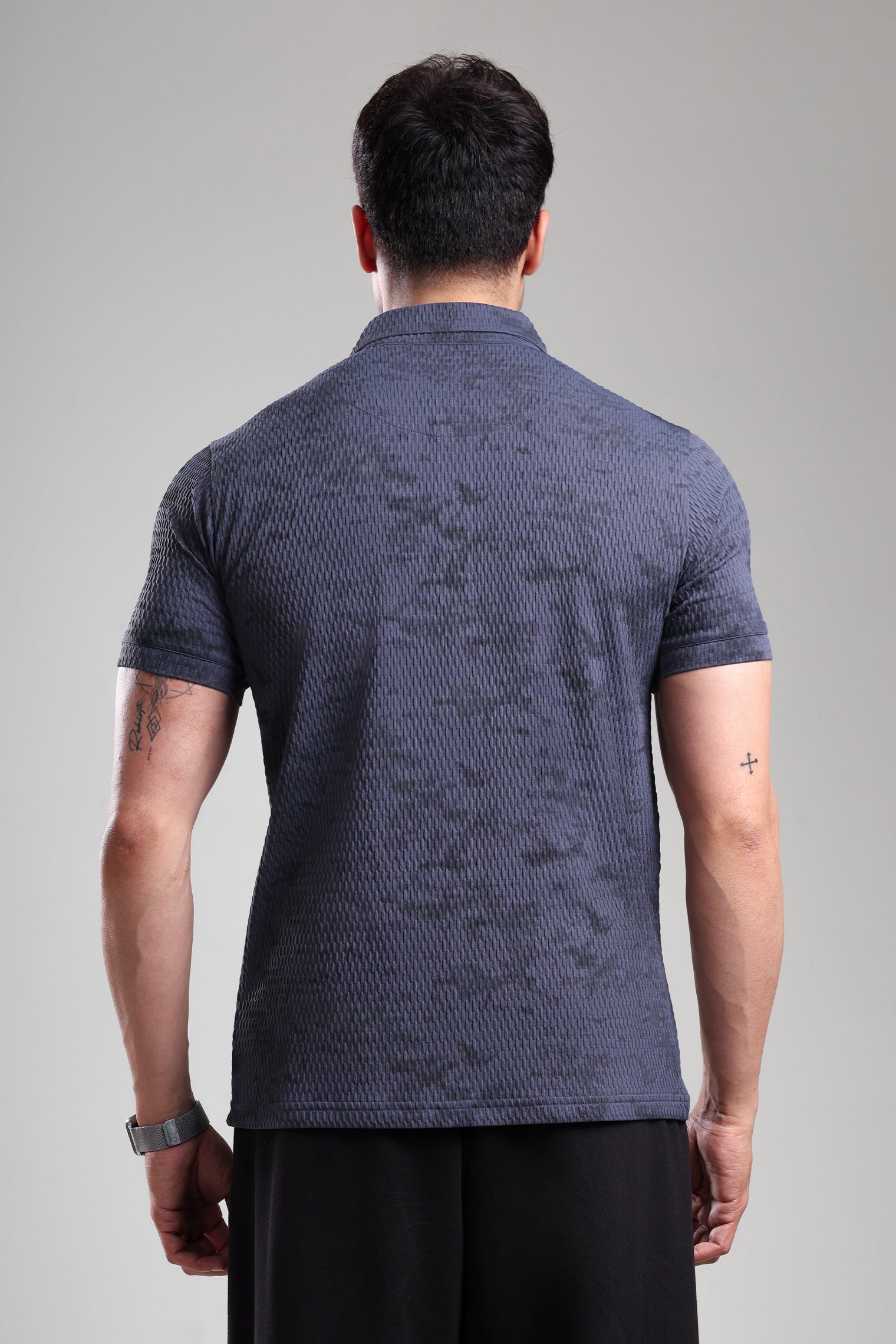 Grow Textured Polo Tee Dark Grey