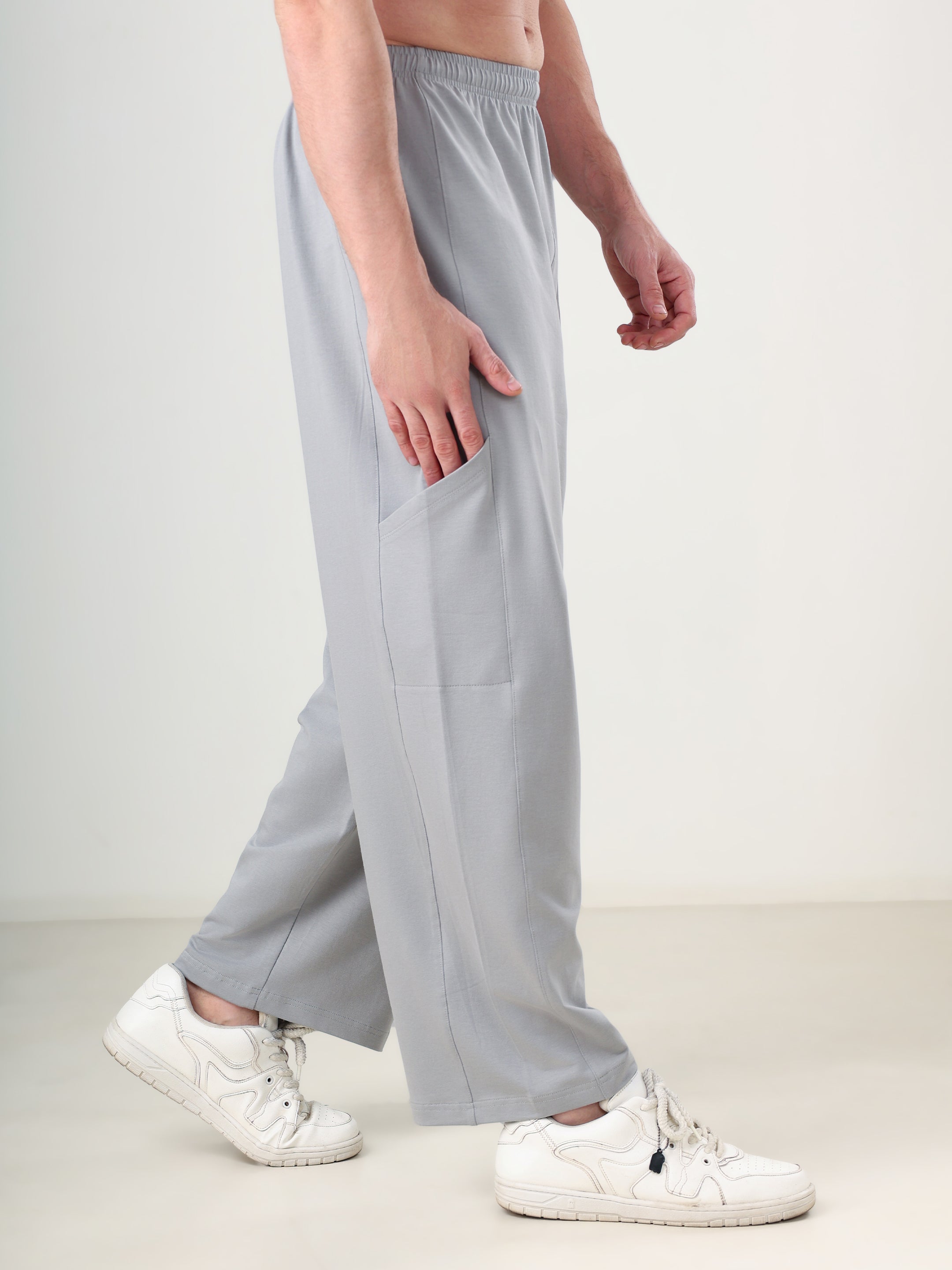 Grow Performance Wide Joggers Light Grey