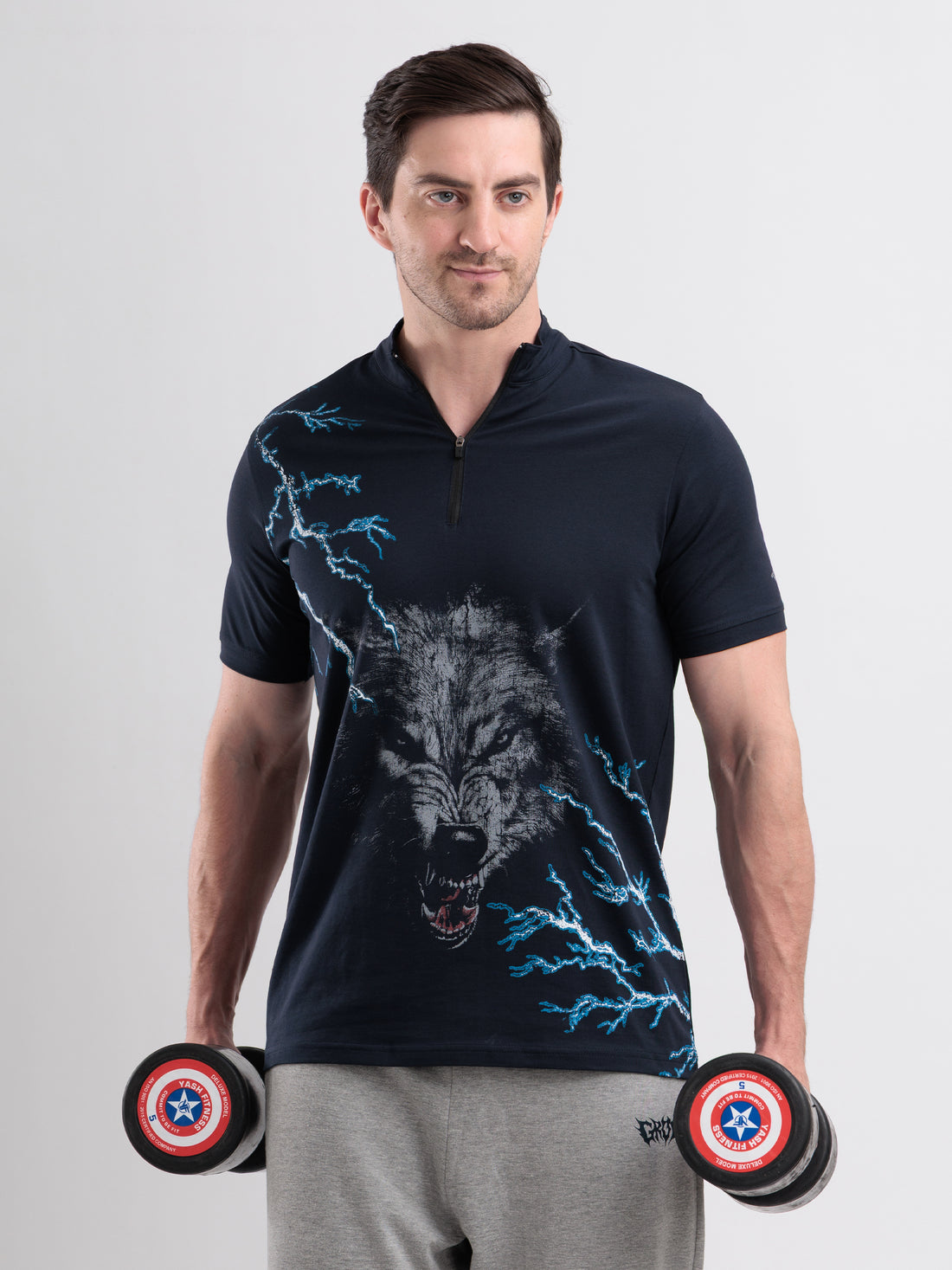 Thunderwolf Quarter Zip Tshirt Navy