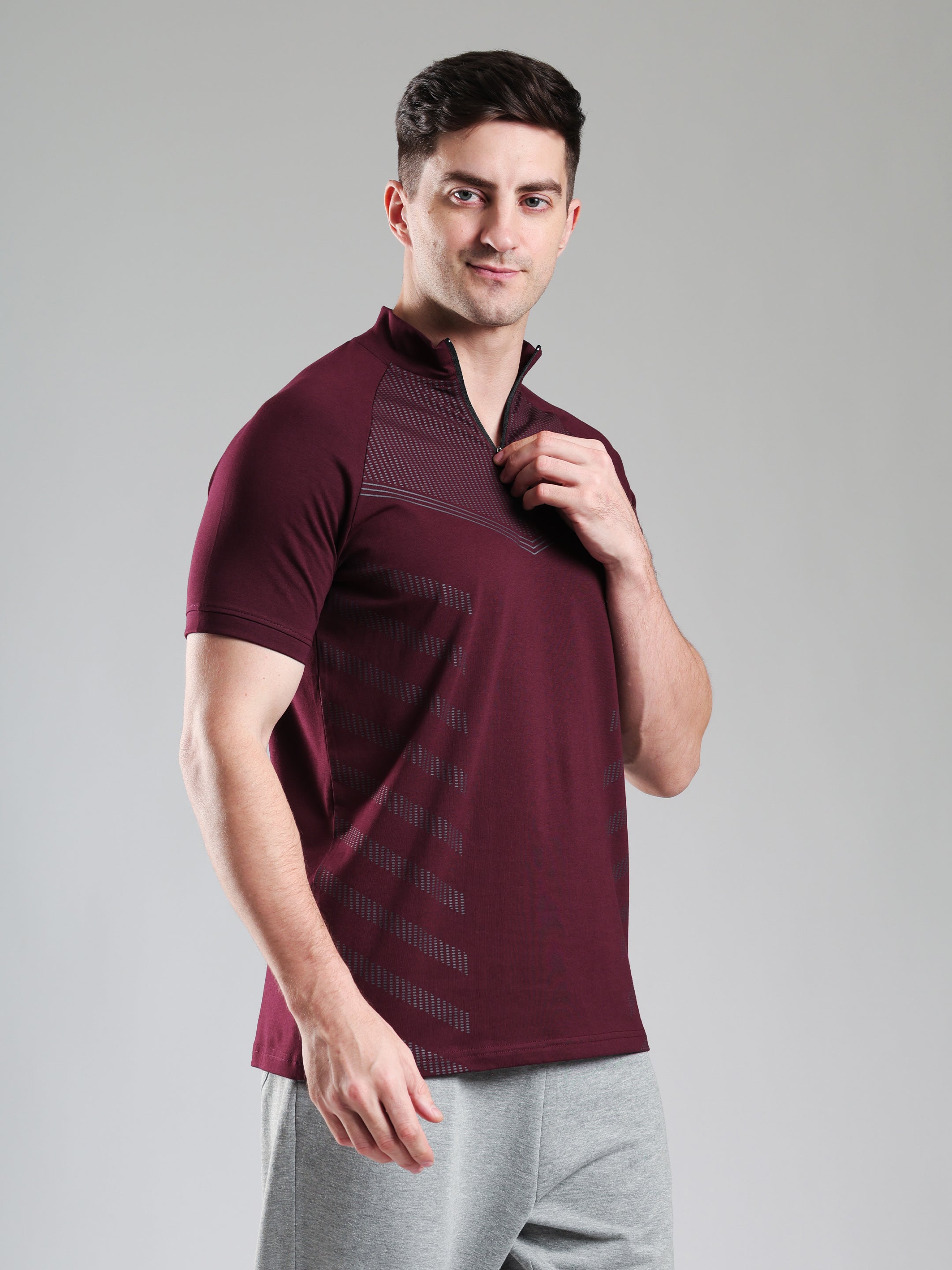 Grow AeroFlex Quarter Zip T-Shirt Wine