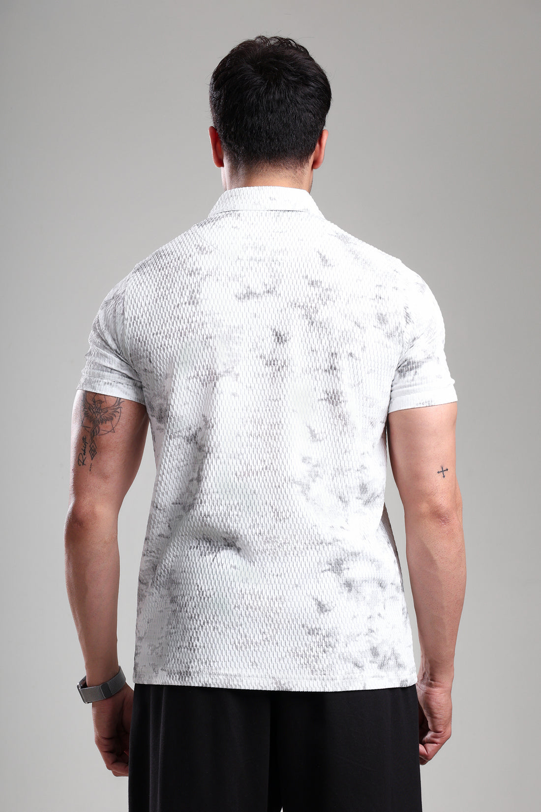 GROW Textured Polo Tee White