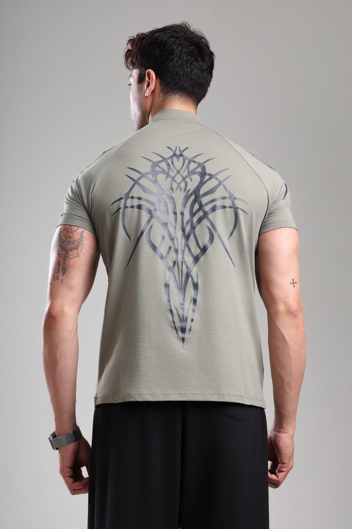 GROW ShadowTribe Zip Tshirt Mid grey