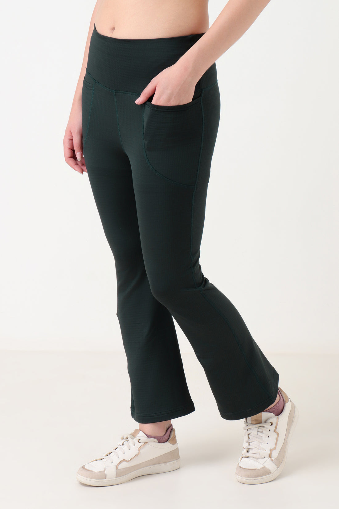 Jacquard Flare Leggings Olive