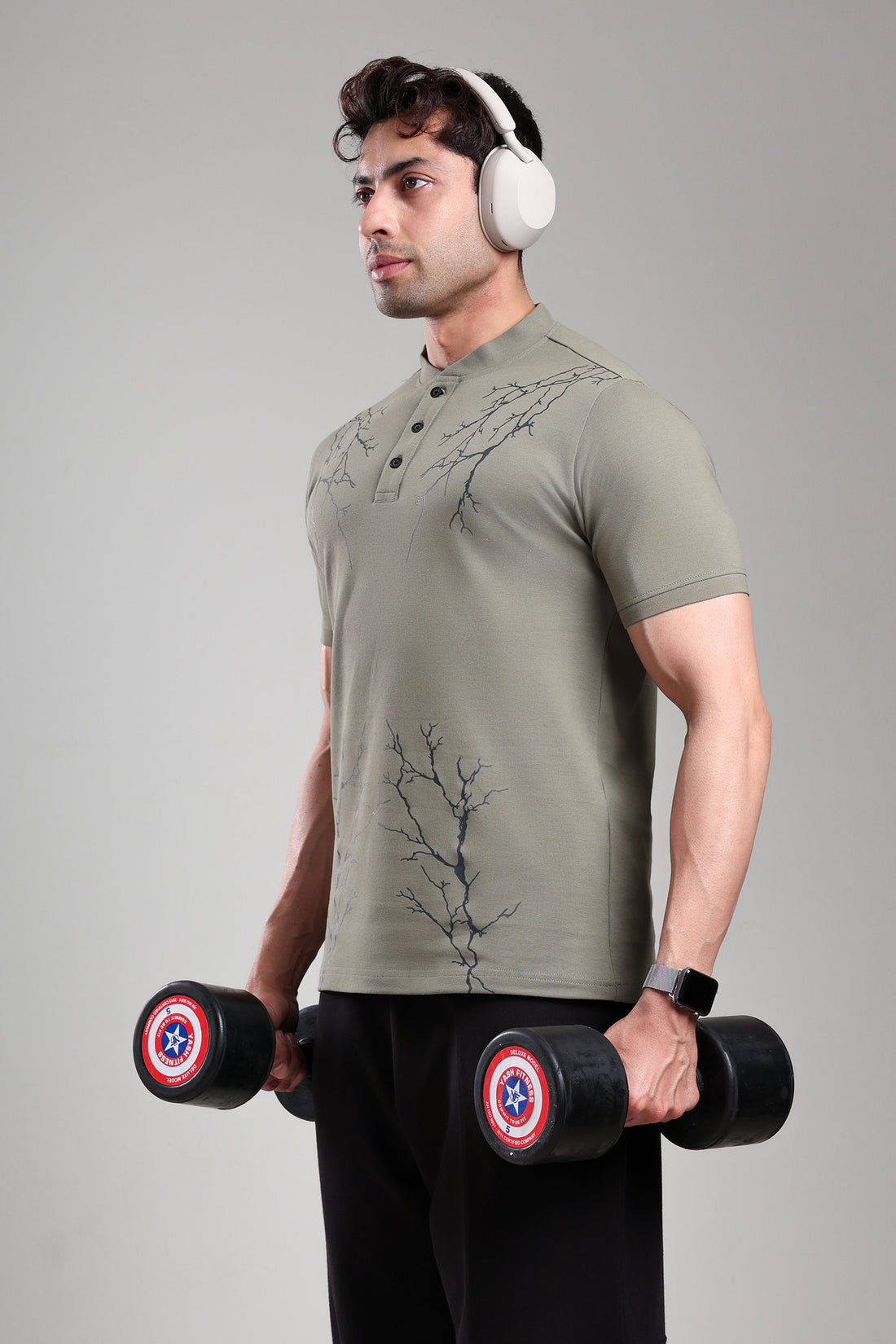 GROW Luxe Henley T-Shirt Mid grey