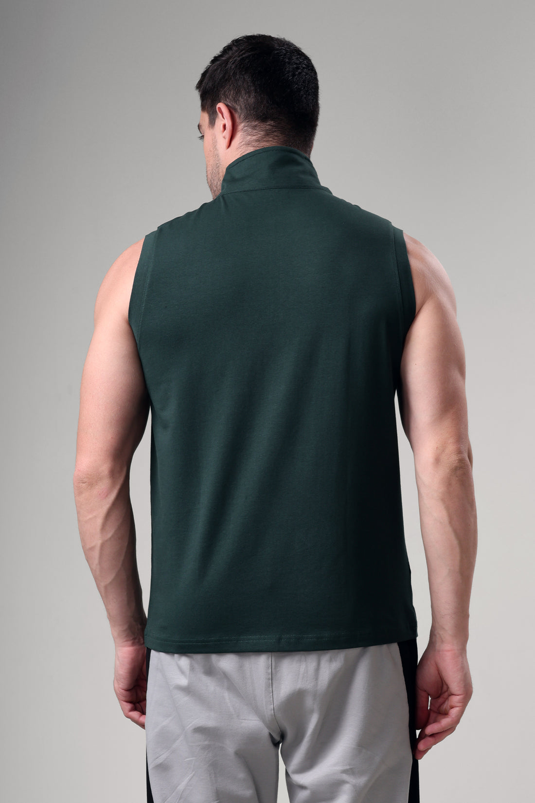 Grow 1/4 Zip Sleeveless Sweater Vest Bottle green