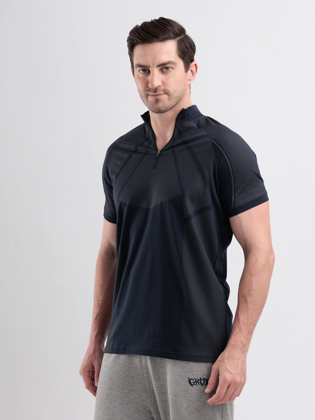 GROW Elevate Quarter Zip Tee Navy