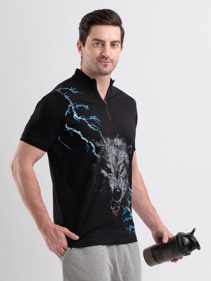 Thunderwolf Quarter Zip Tshirt Black