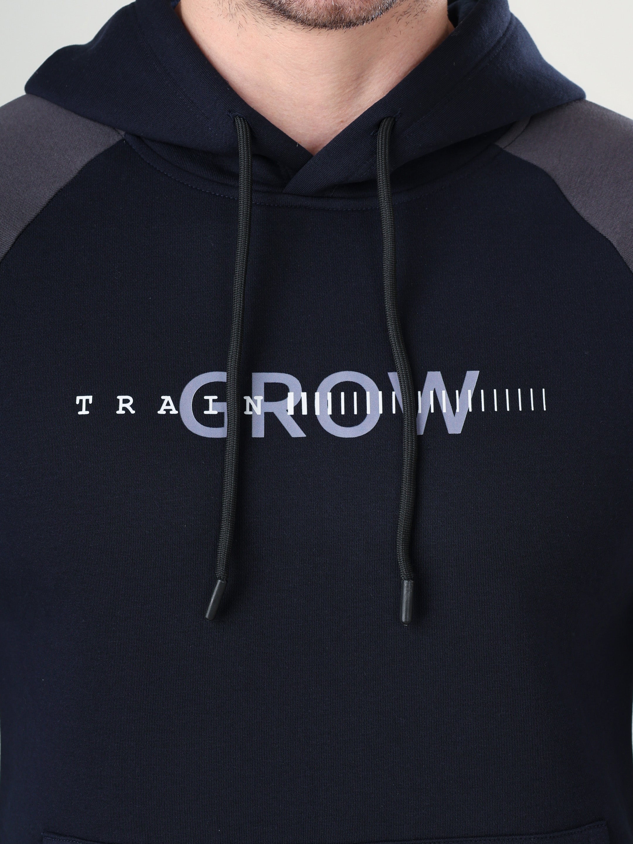 Grow Raglan Comfy Hoodie Navy