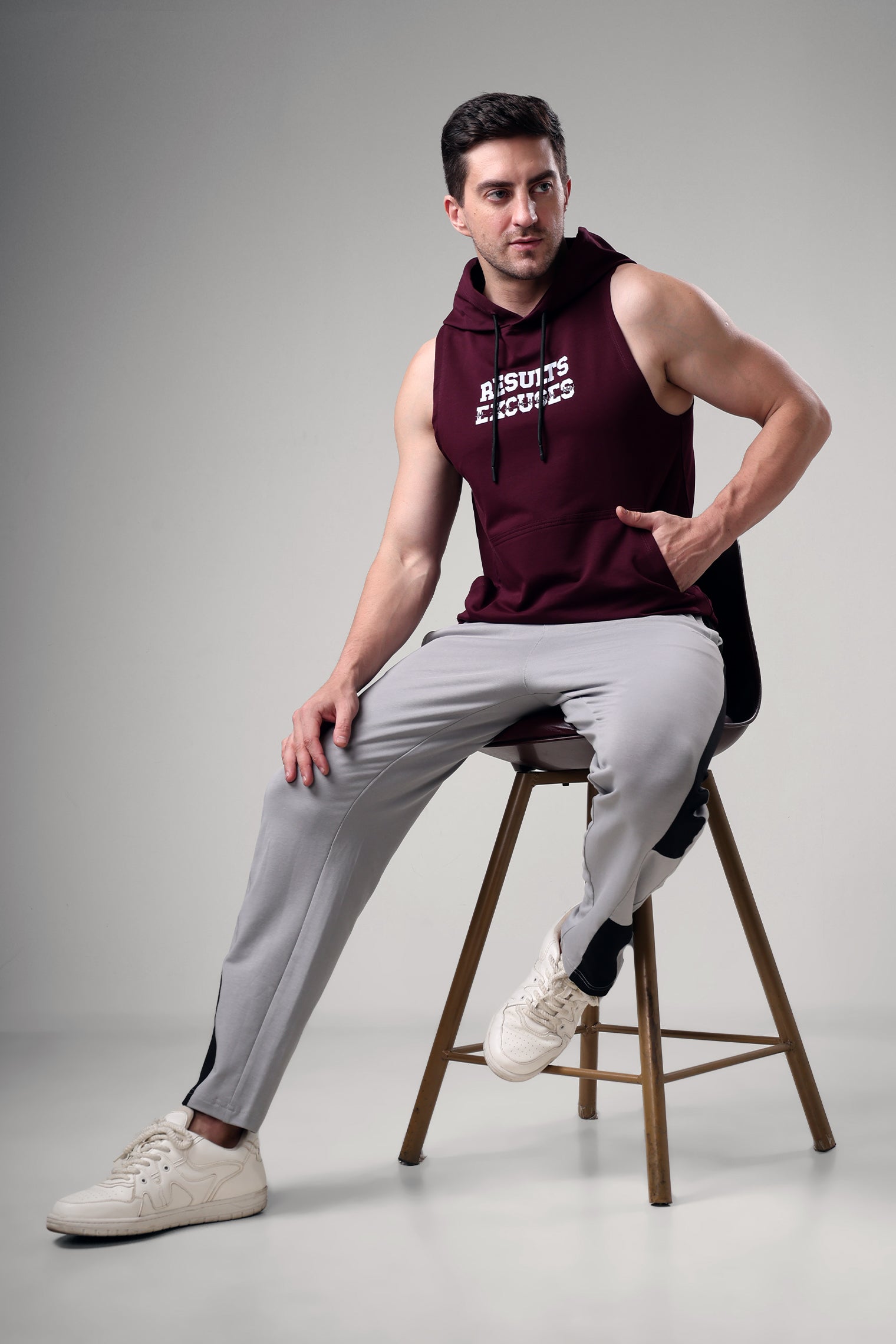 Results Sleeveless Hoodie Wine