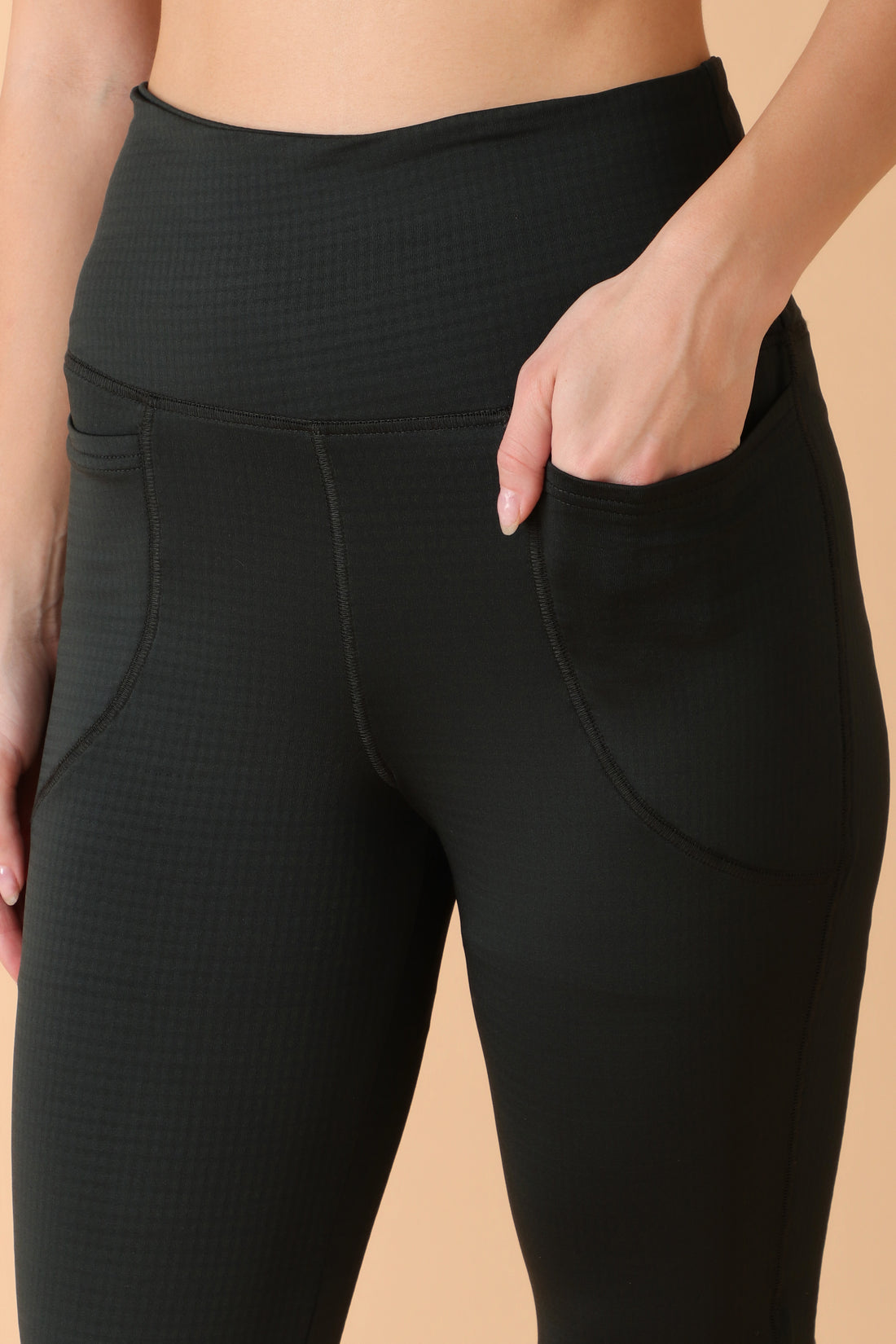Jacquard Flare Leggings Olive