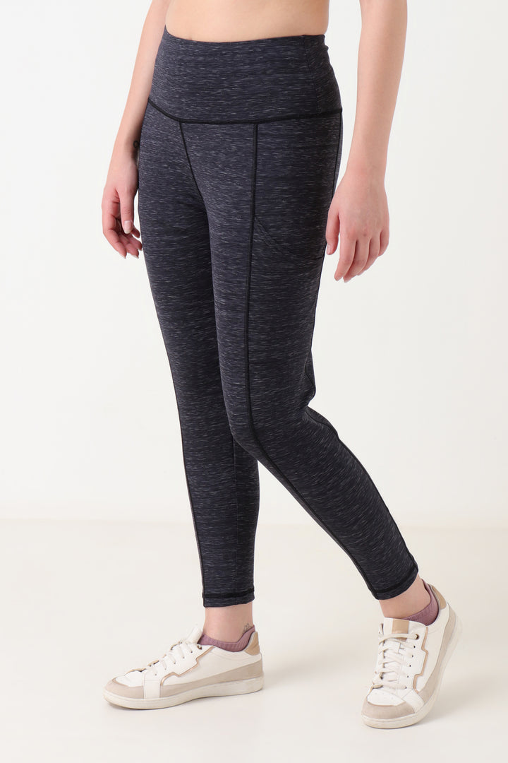Melange Leggings Black