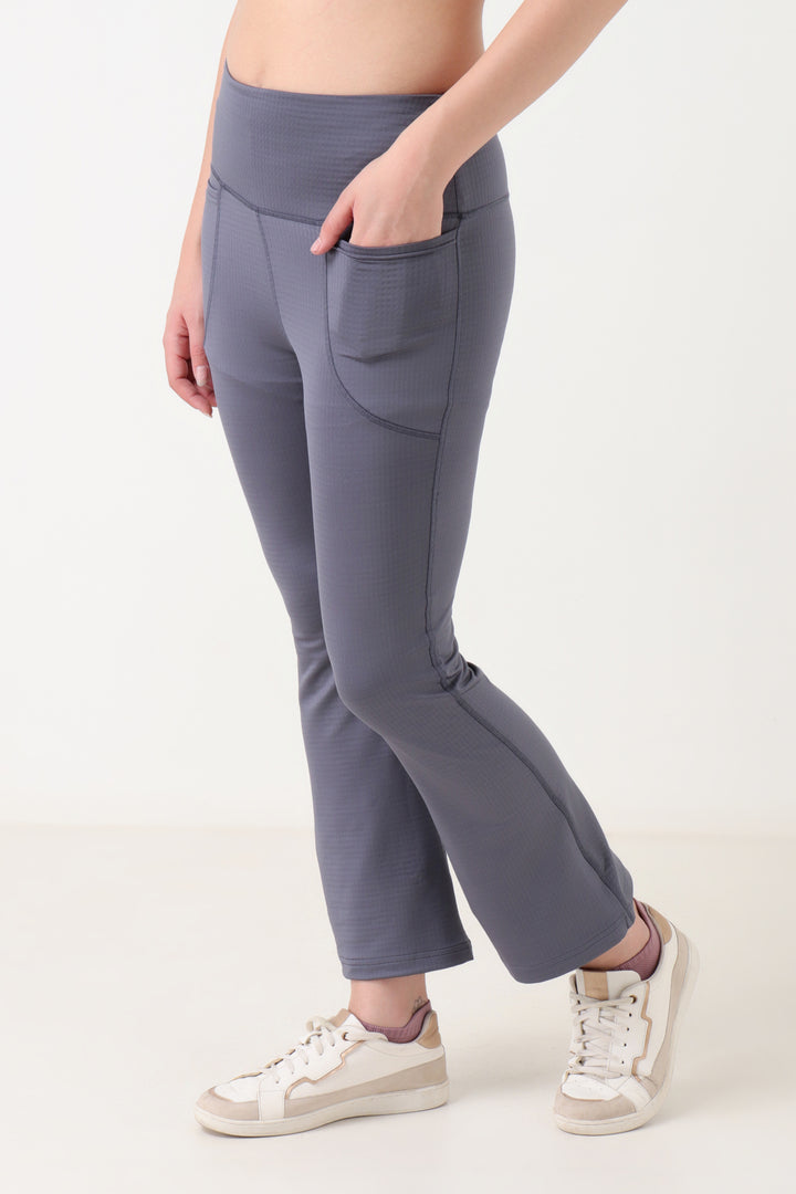 Jacquard Flare Leggings Light Grey