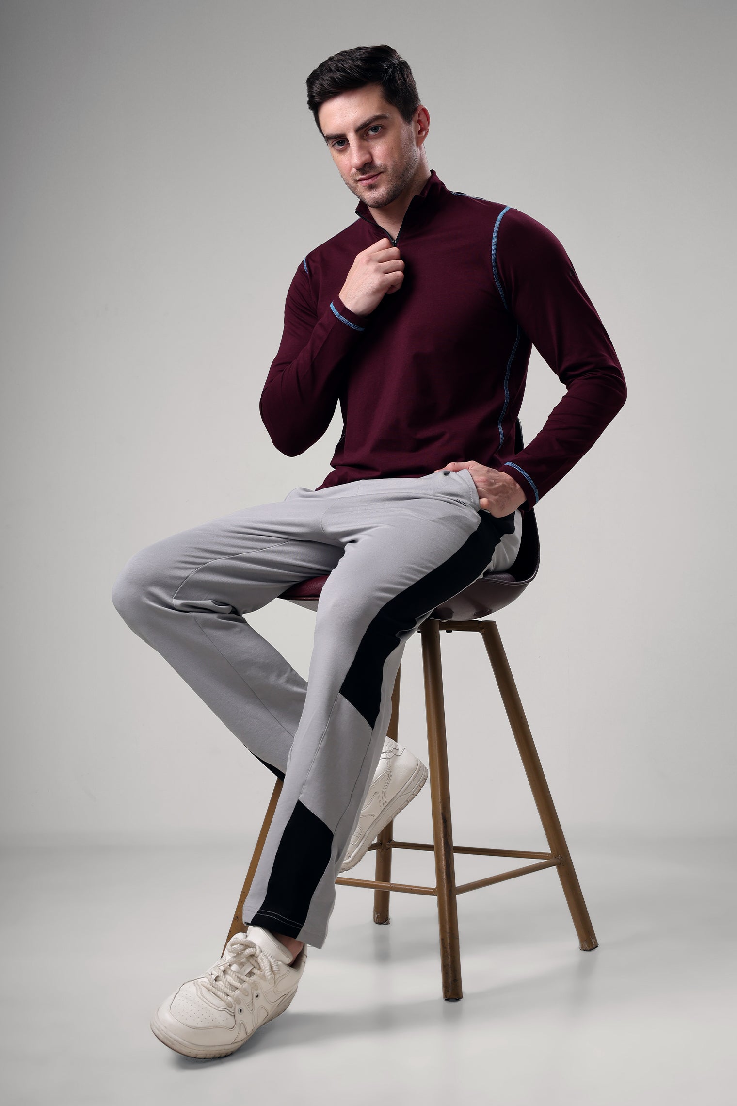 Grow 5T Quarter Zip T-shirt Wine