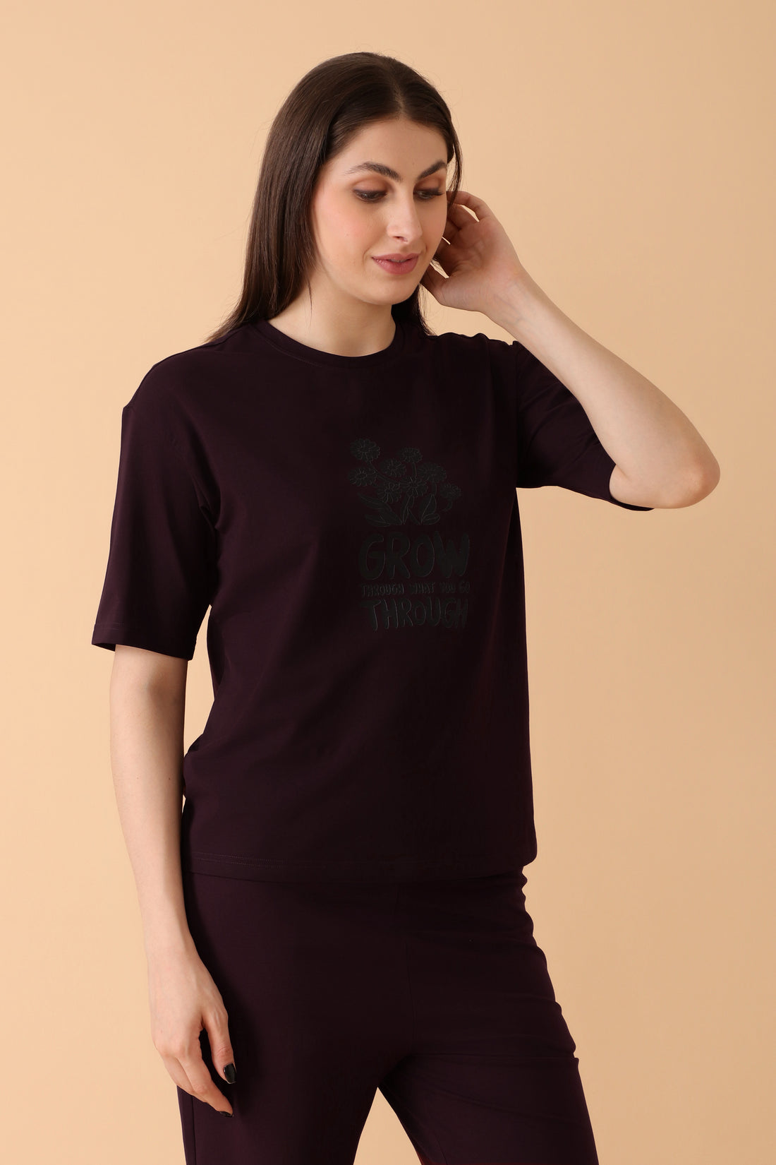 Lazee Luxe Tee Berry Busy