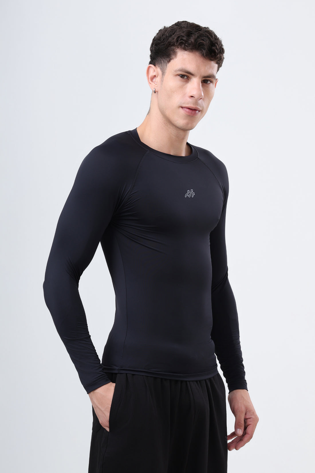 Nylon Compression Fullsleeves T-shirt Black