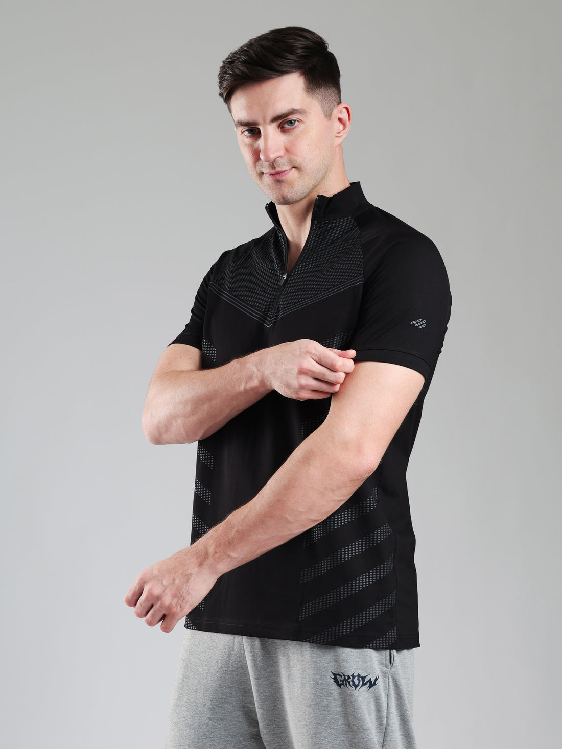 Grow AeroFlex Quarter Zip T-Shirt Black