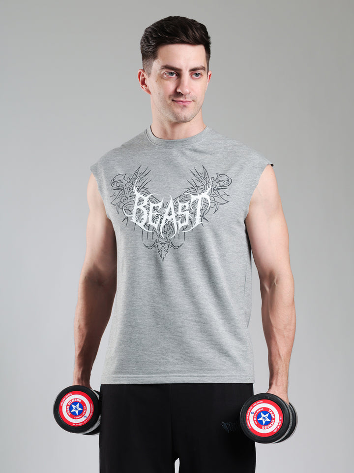 Grow Alpha Beast Capsleeves Tee Light Grey