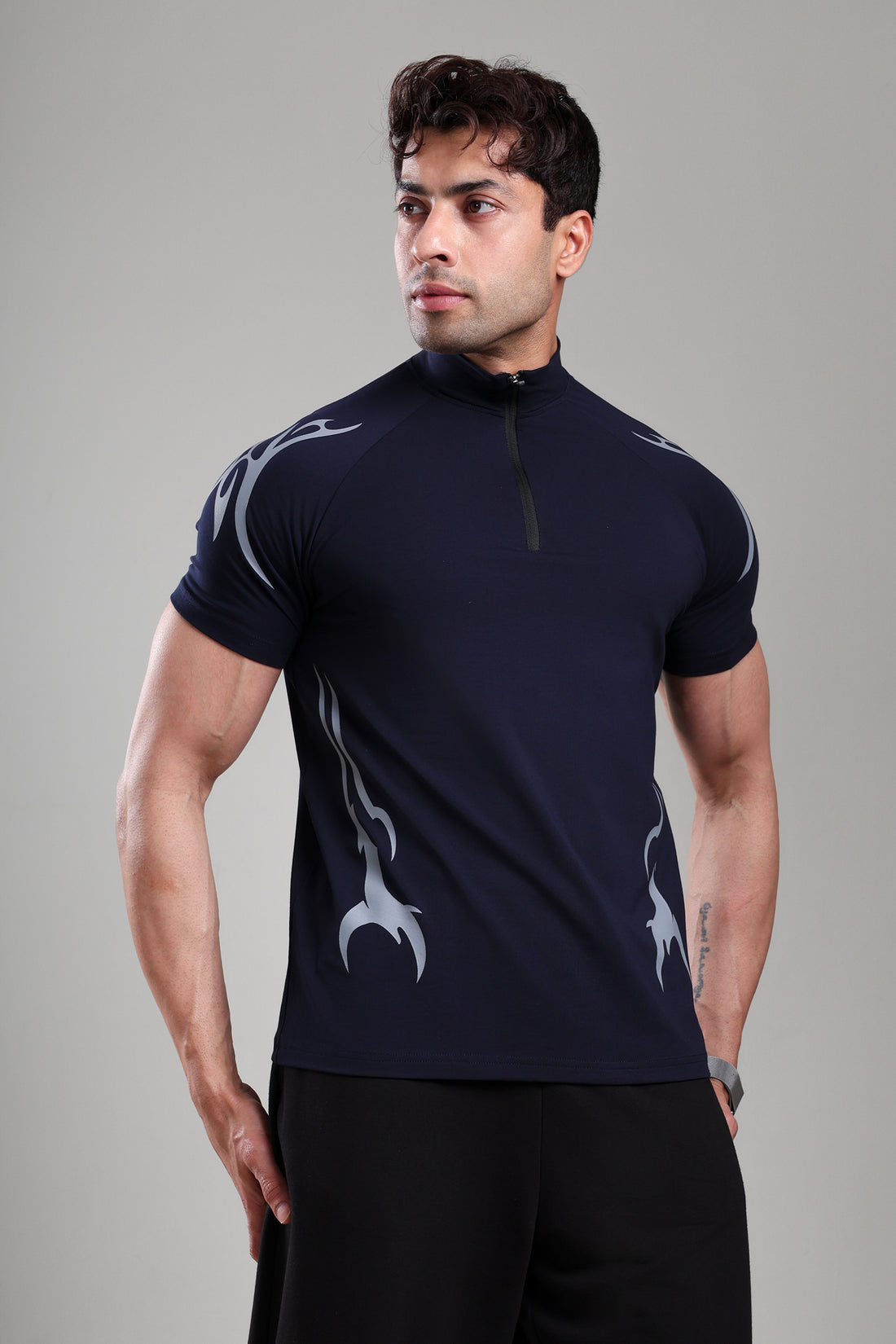 GROW ShadowTribe Zip Tshirt Navy