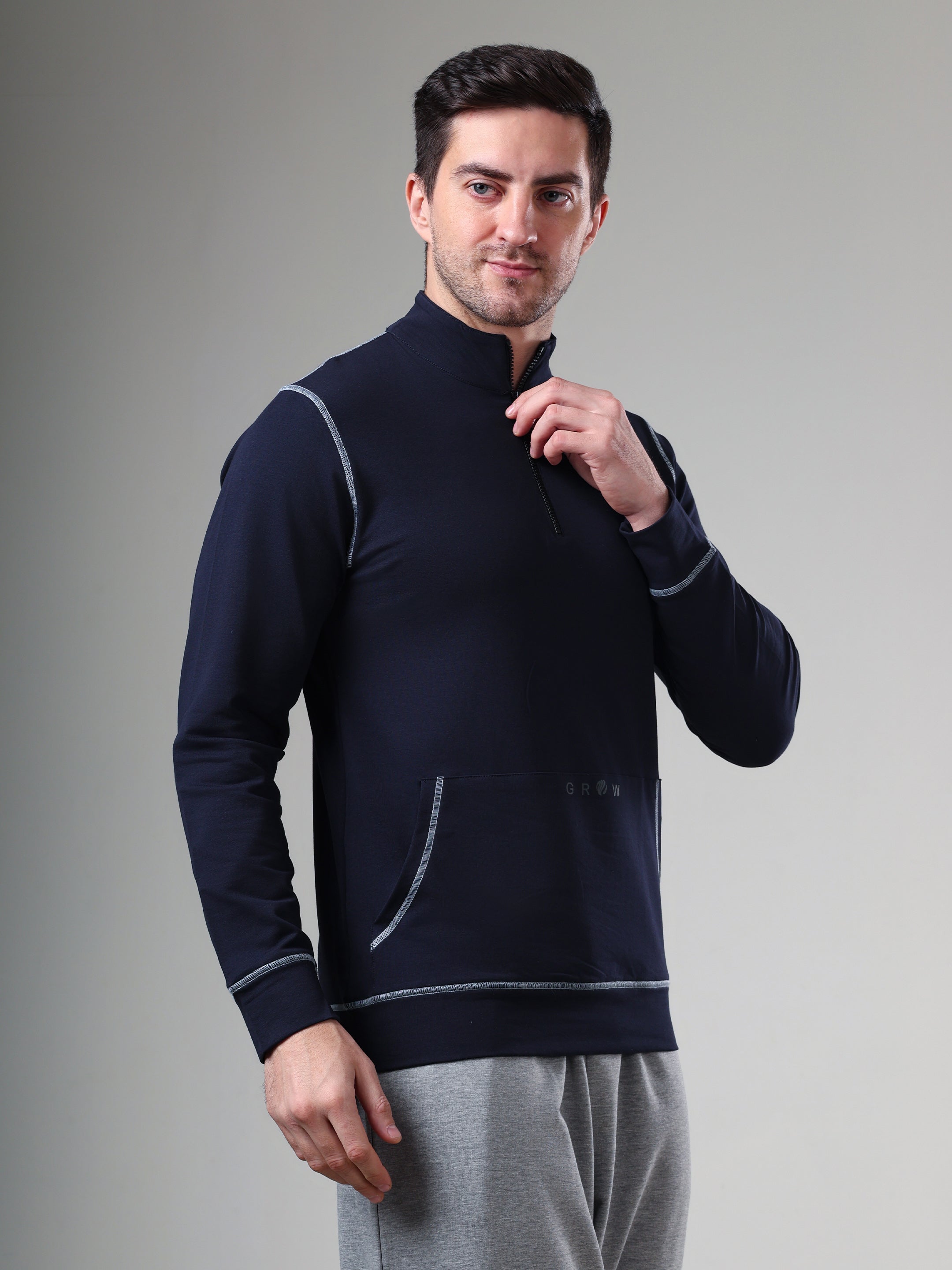 Grow 5T Pullover Navy Grey