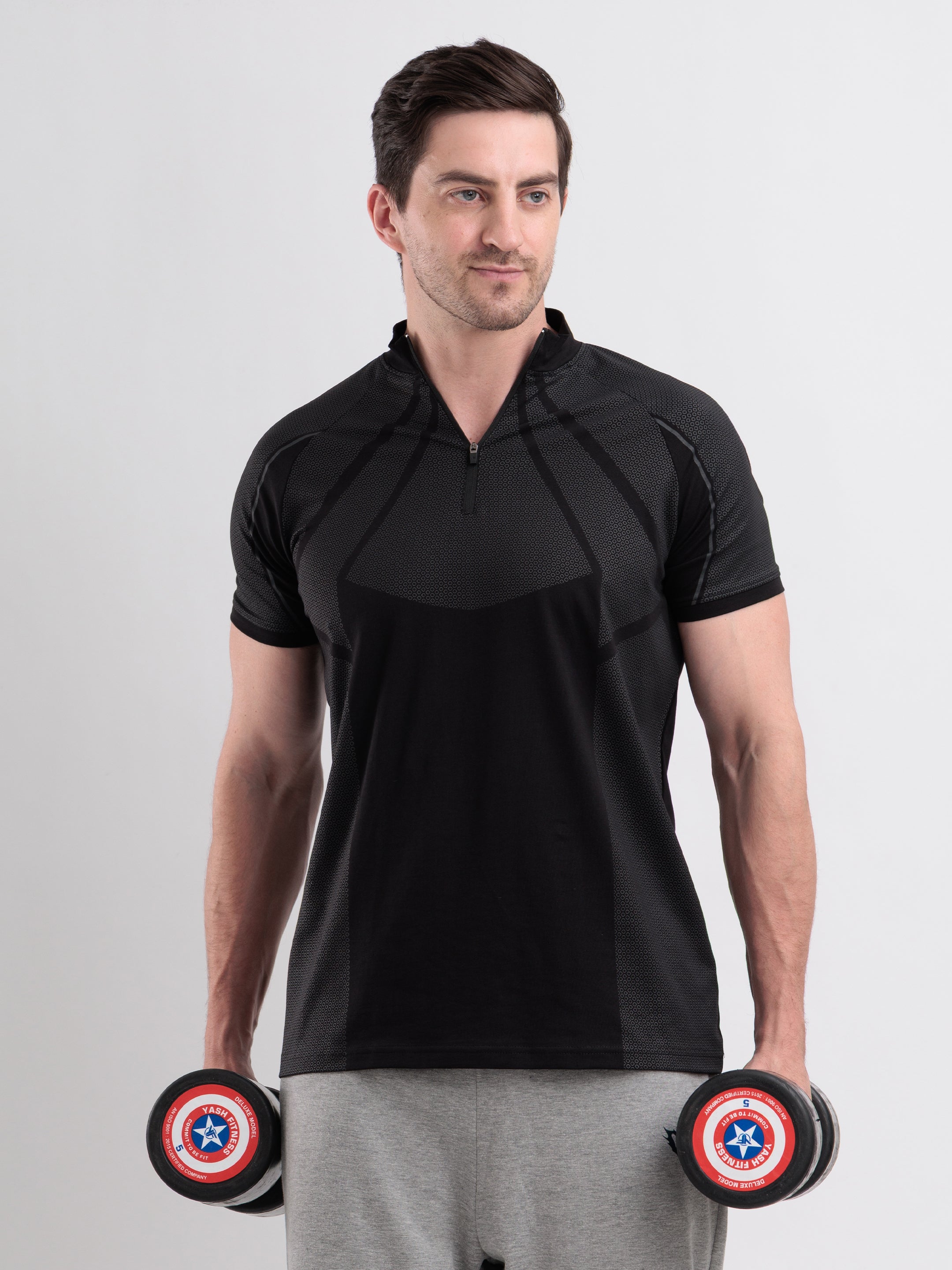 GROW Elevate Quarter Zip Tee Black