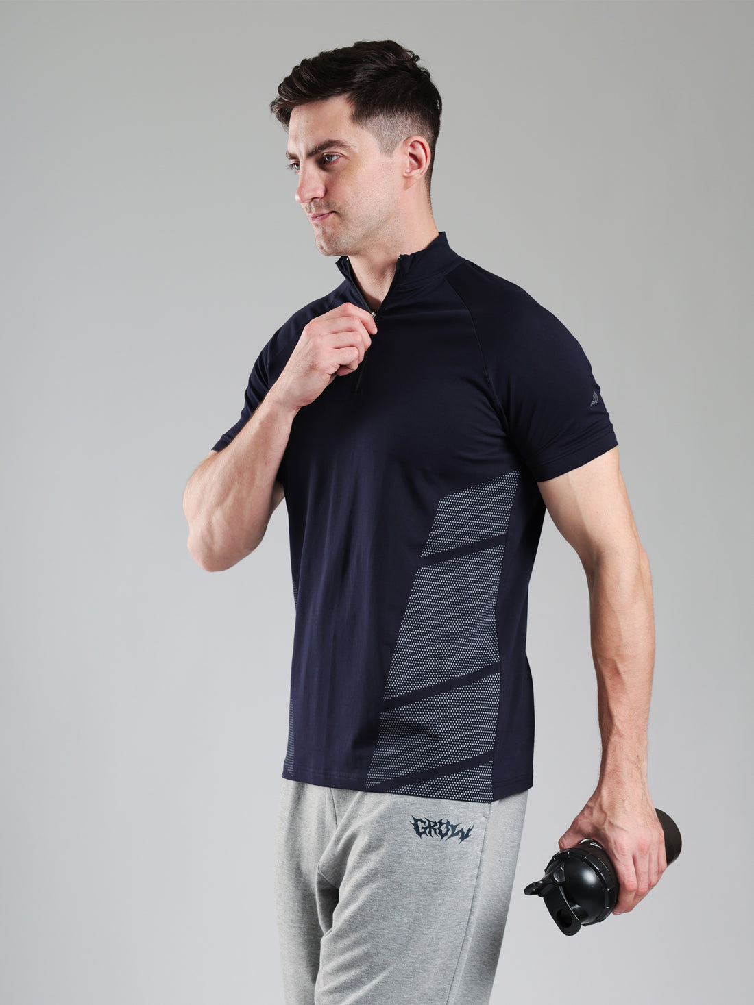 Half Quarter Zip Performance T-Shirt Navy