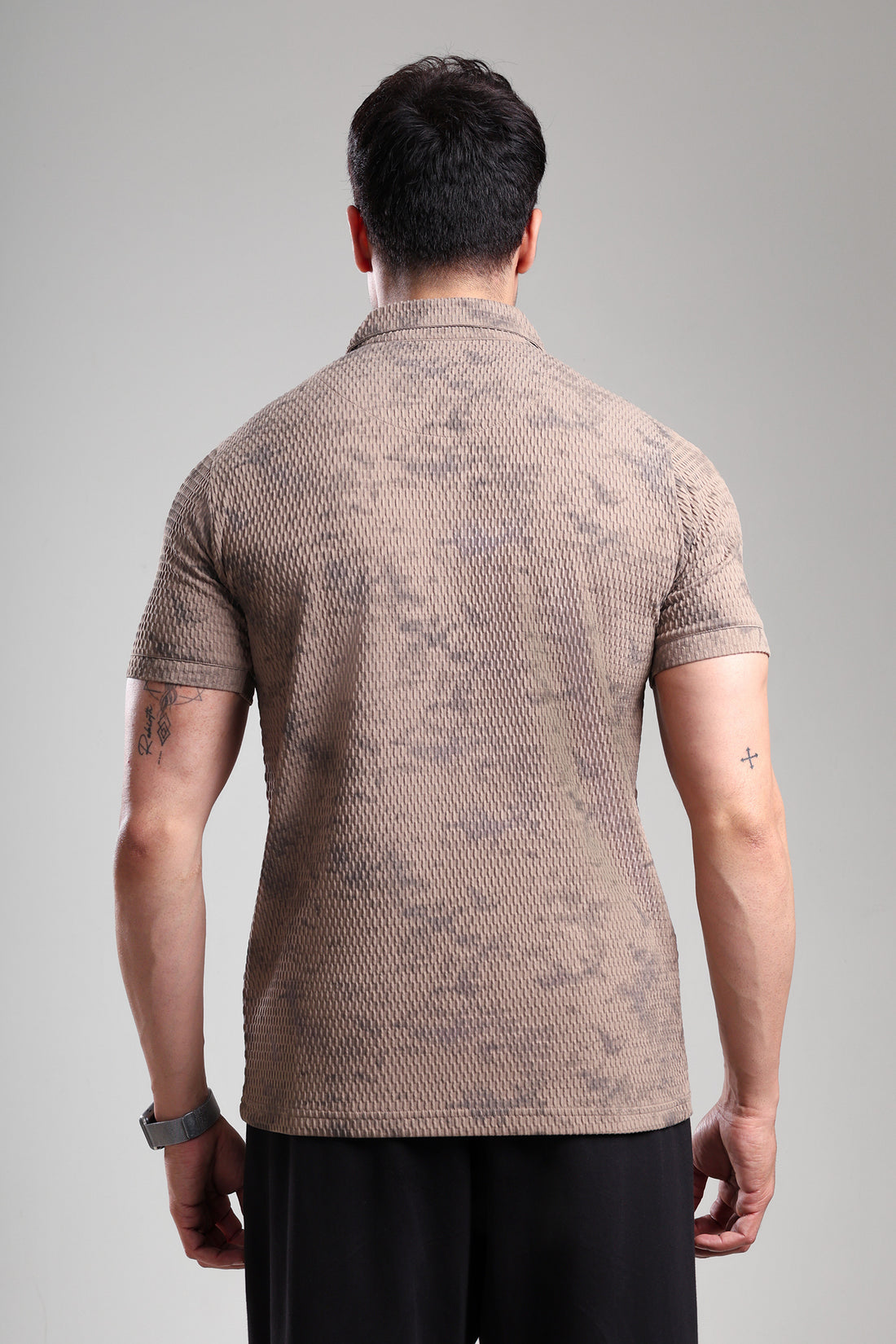 GROW Textured Polo Tee Brown