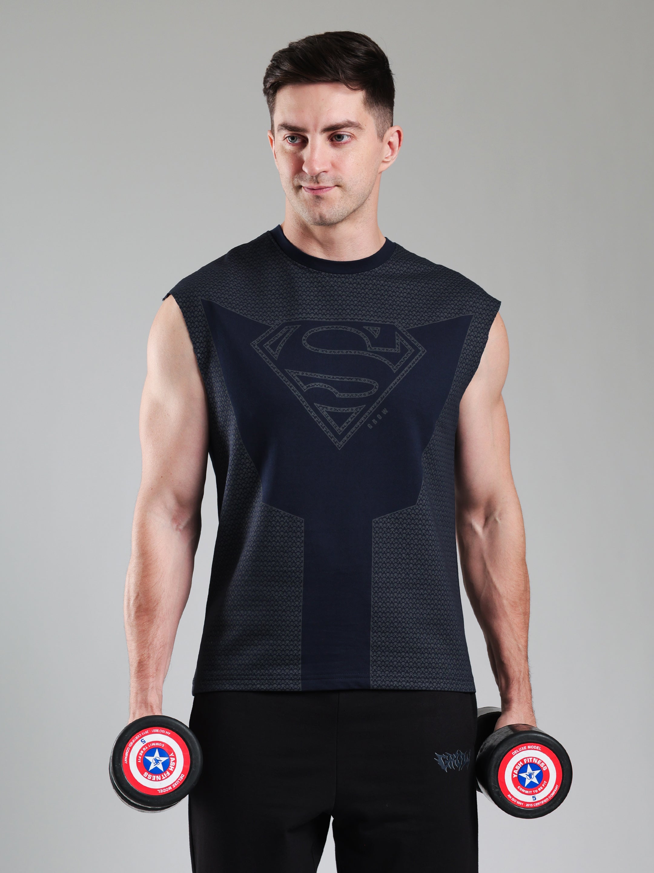 Superman Capsleeves Tee Navy