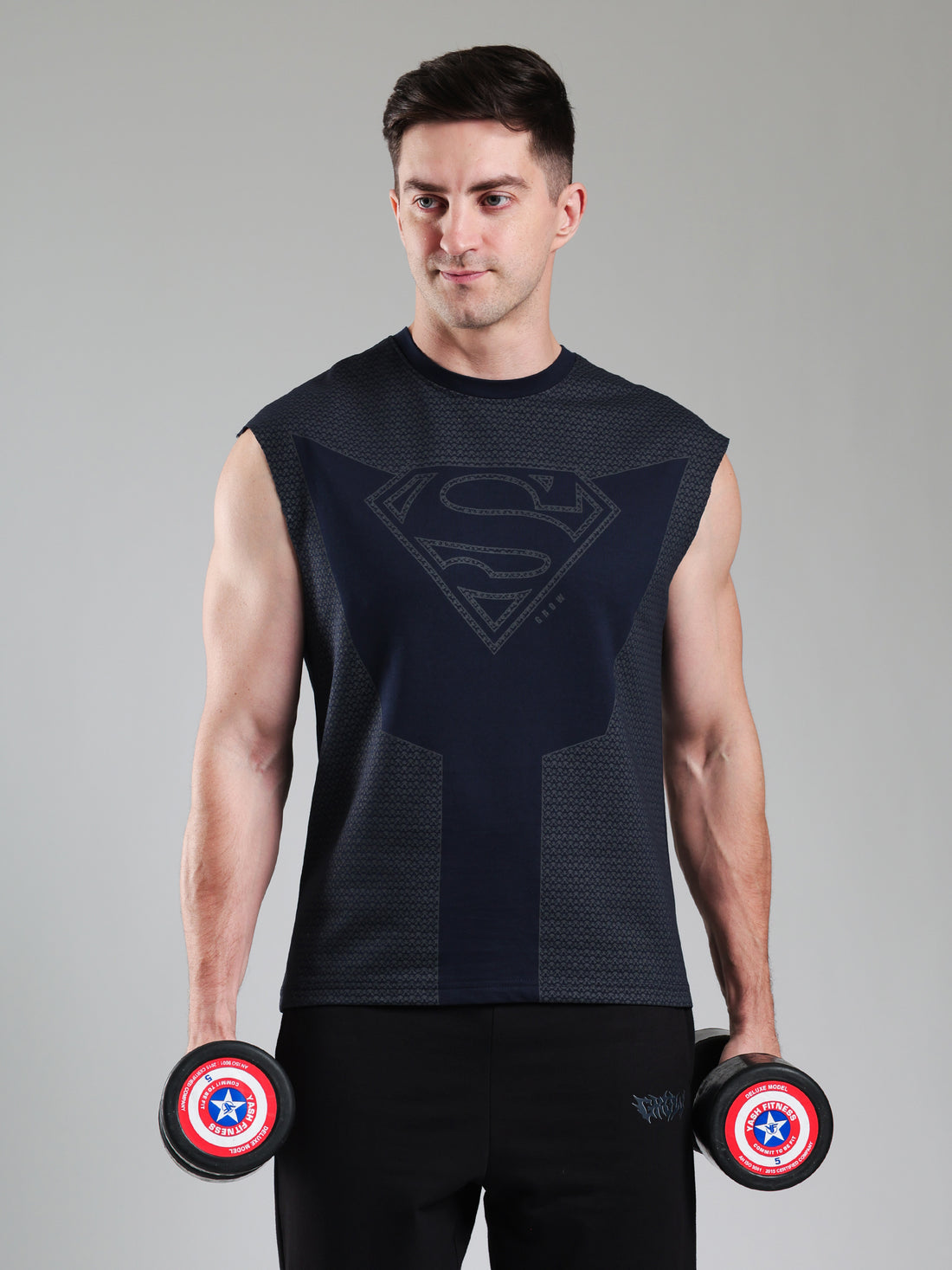 Superman Capsleeves Tee Navy