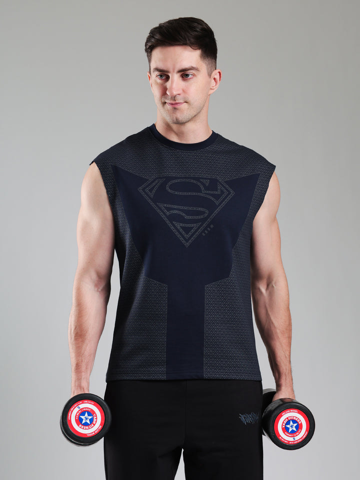 Superman Capsleeves Tee Navy