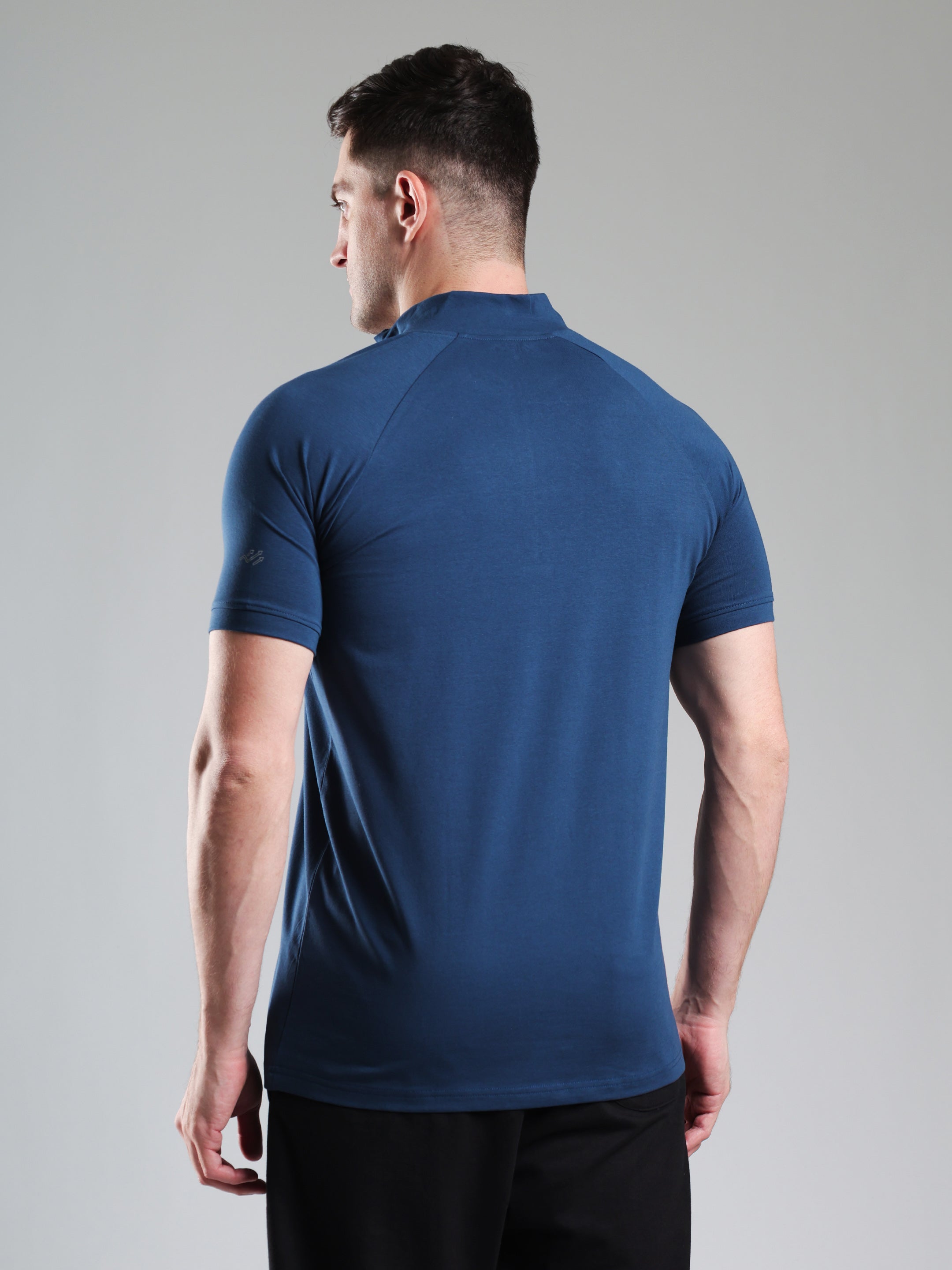 Raglan Quarter Zip Half Sleeves Tshirt Airforce
