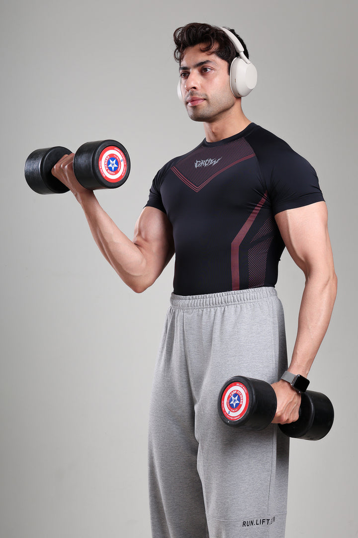 GROW Alpha Compression Black/Maroon