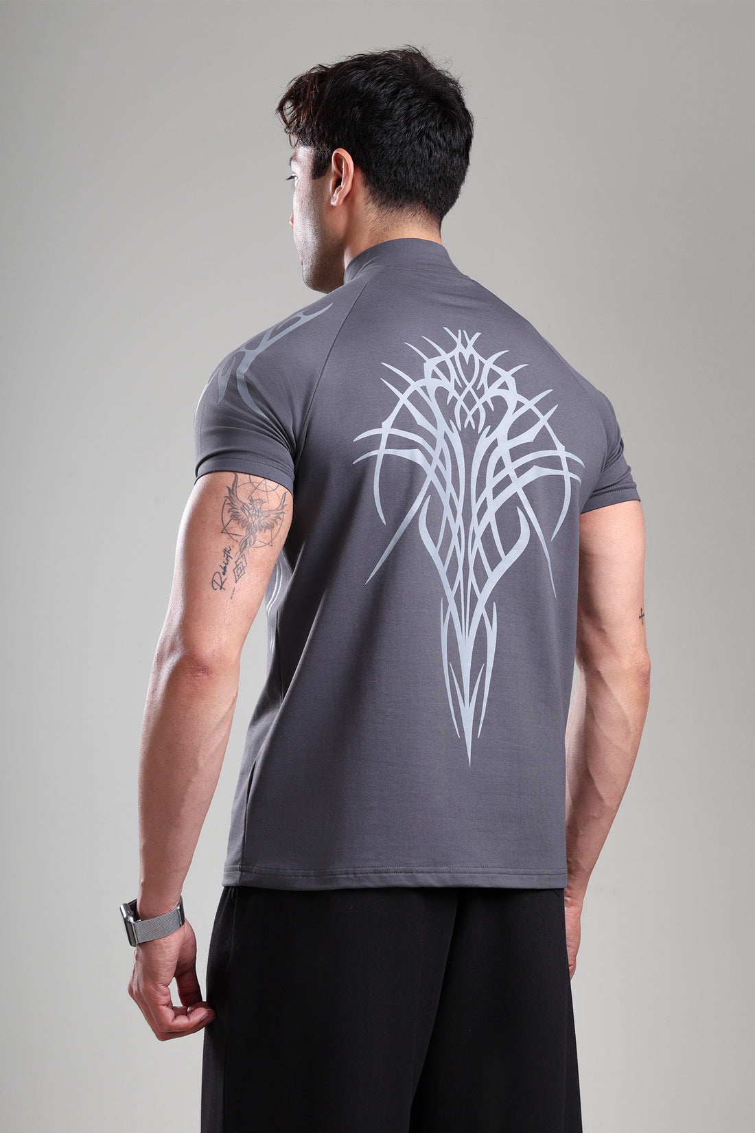 GROW ShadowTribe Zip Tshirt Dark Grey