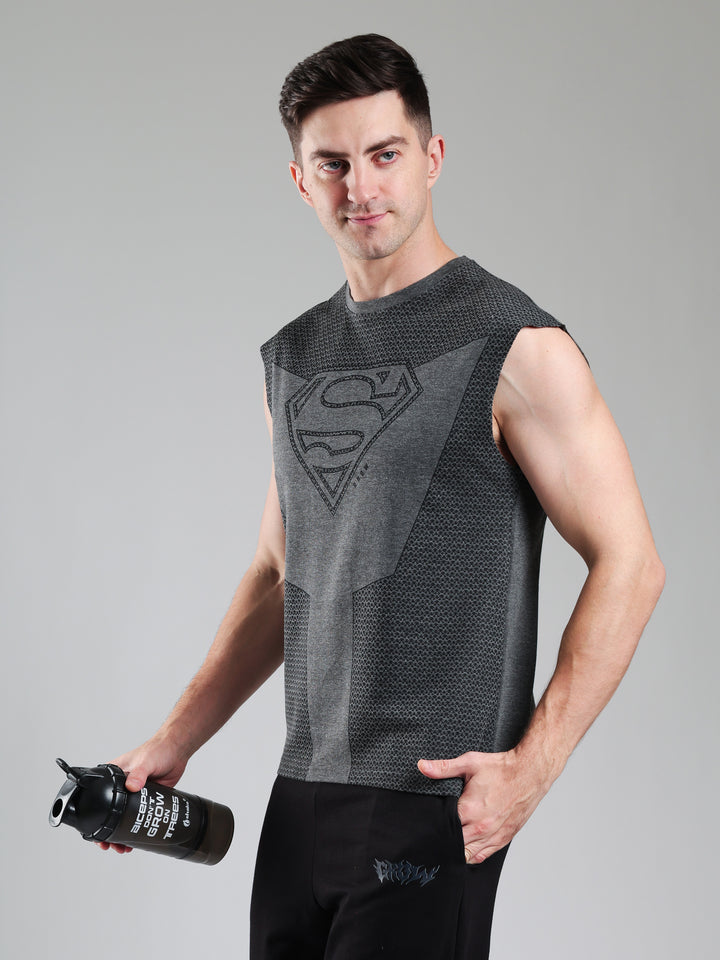 Superman Capsleeves Tee Dark Grey