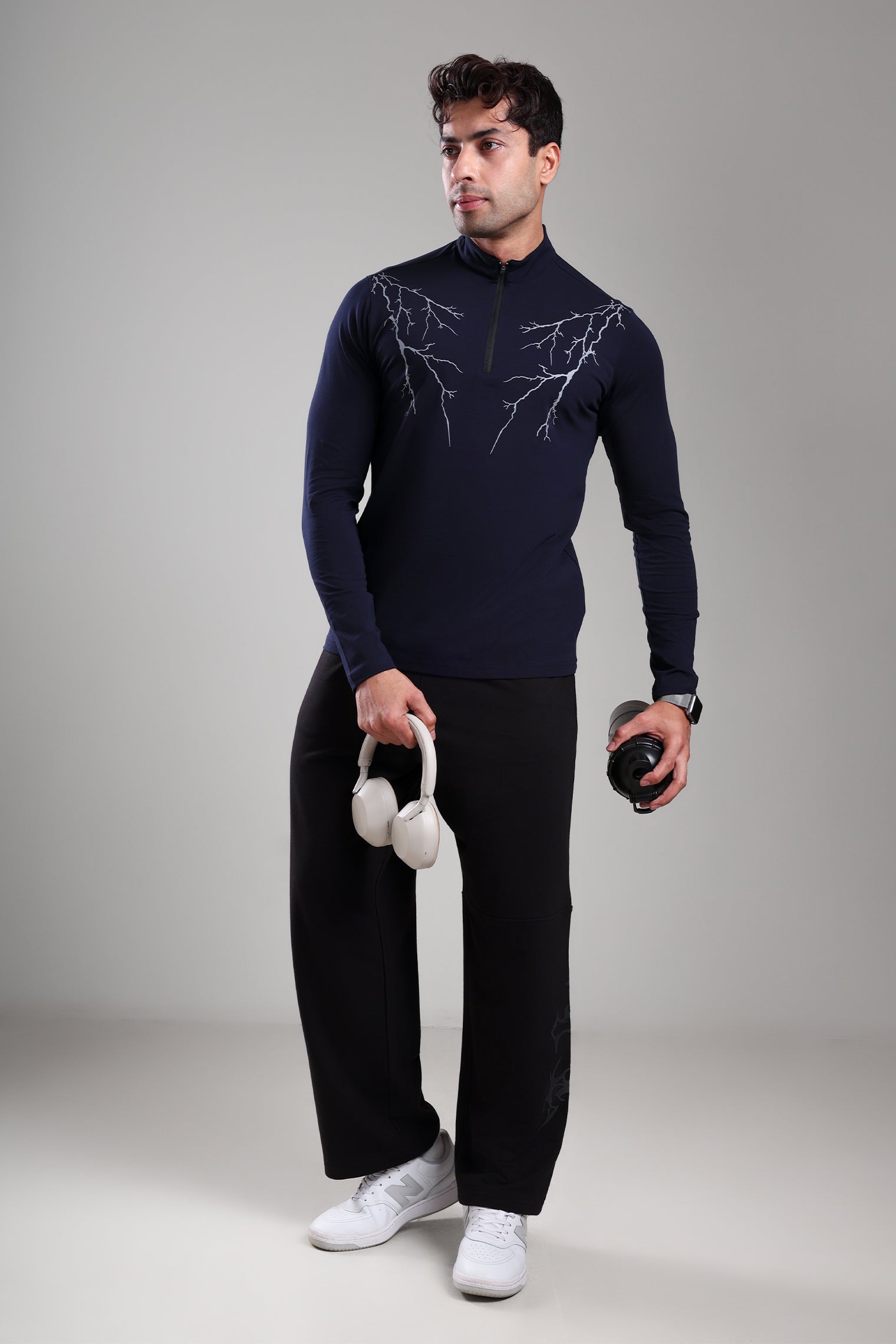 GROW ThunderFlex Zip Tshirt Navy