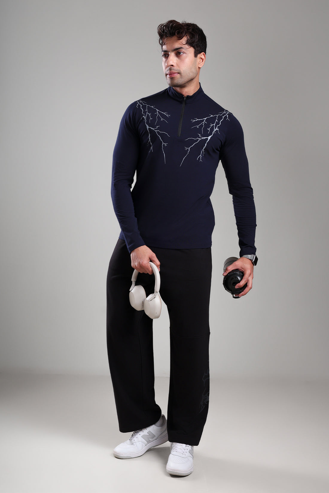 GROW ThunderFlex Zip Tshirt Navy