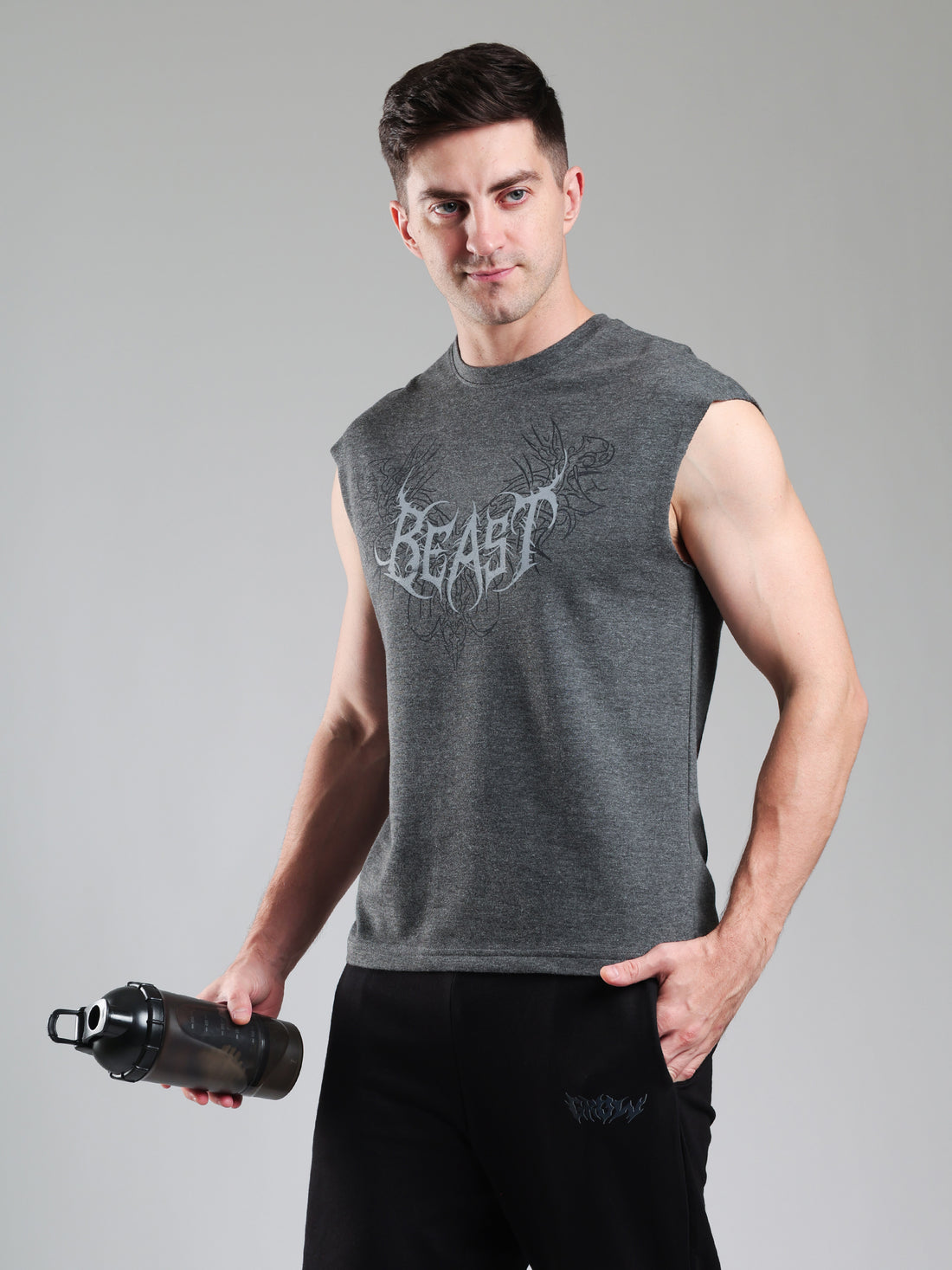 Grow Alpha Beast Capsleeves Tee Dark Grey