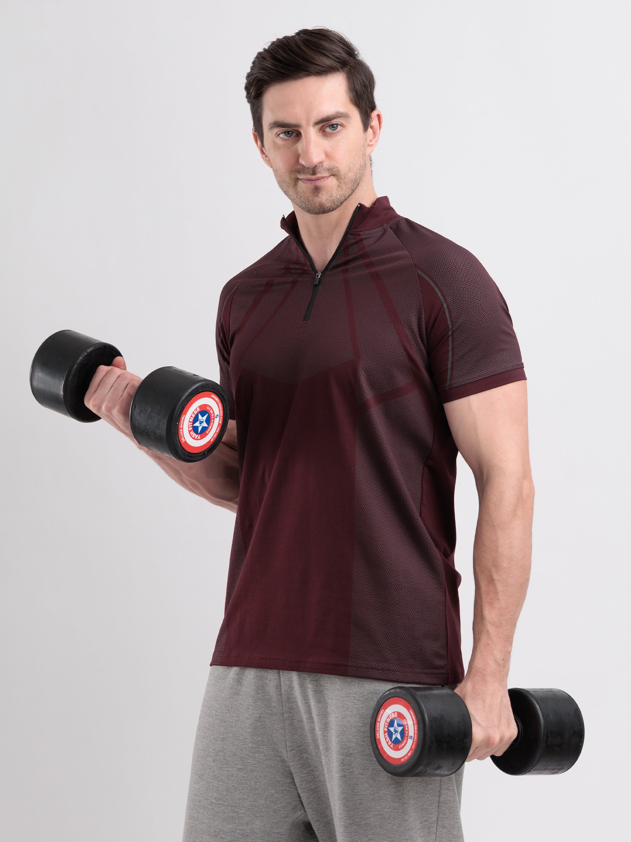 GROW Elevate Quarter Zip Tee Wine