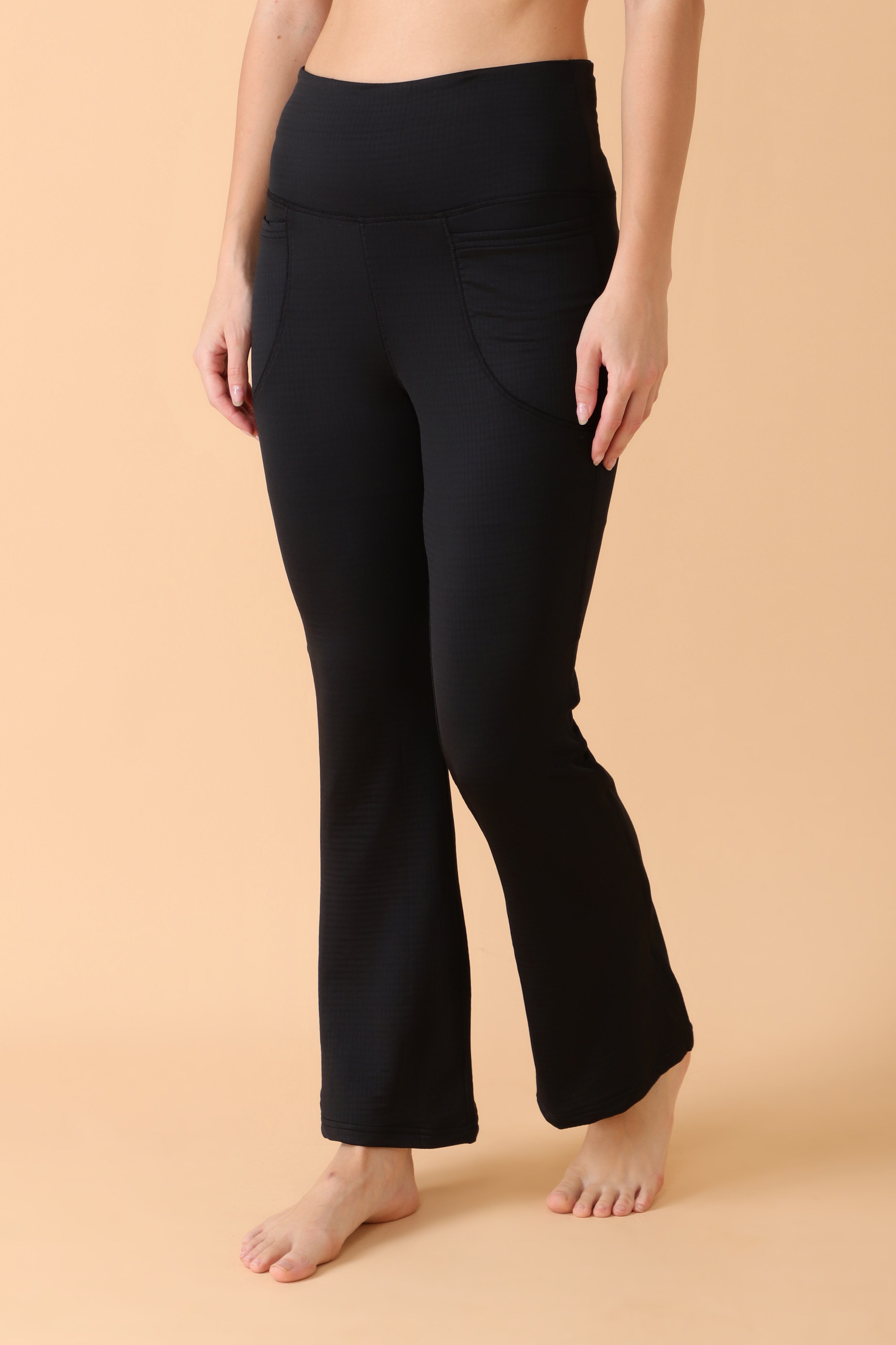 Jacquard Flare Leggings Black
