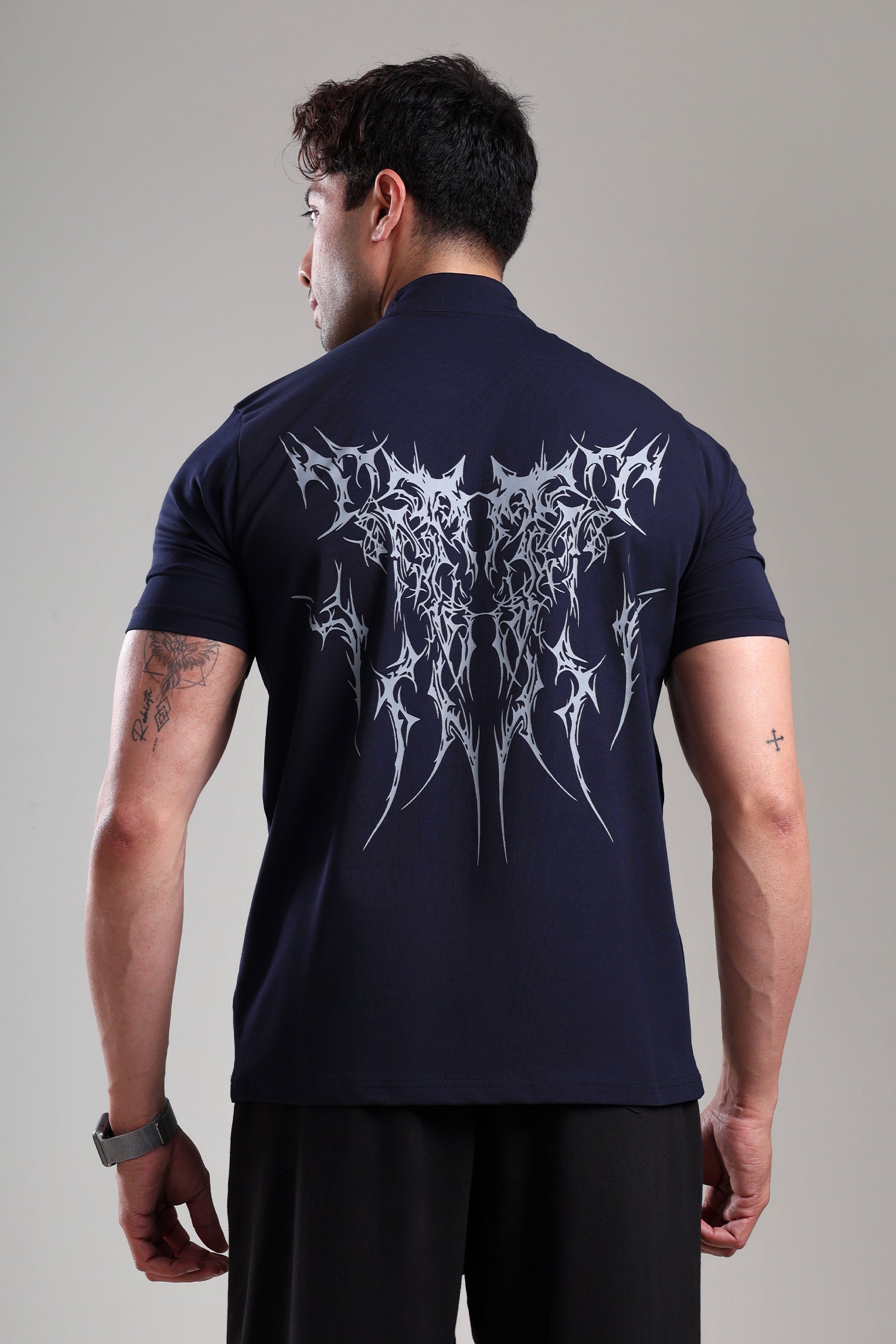 GROW AlphaFlex Quarter Zip Tshirt Navy