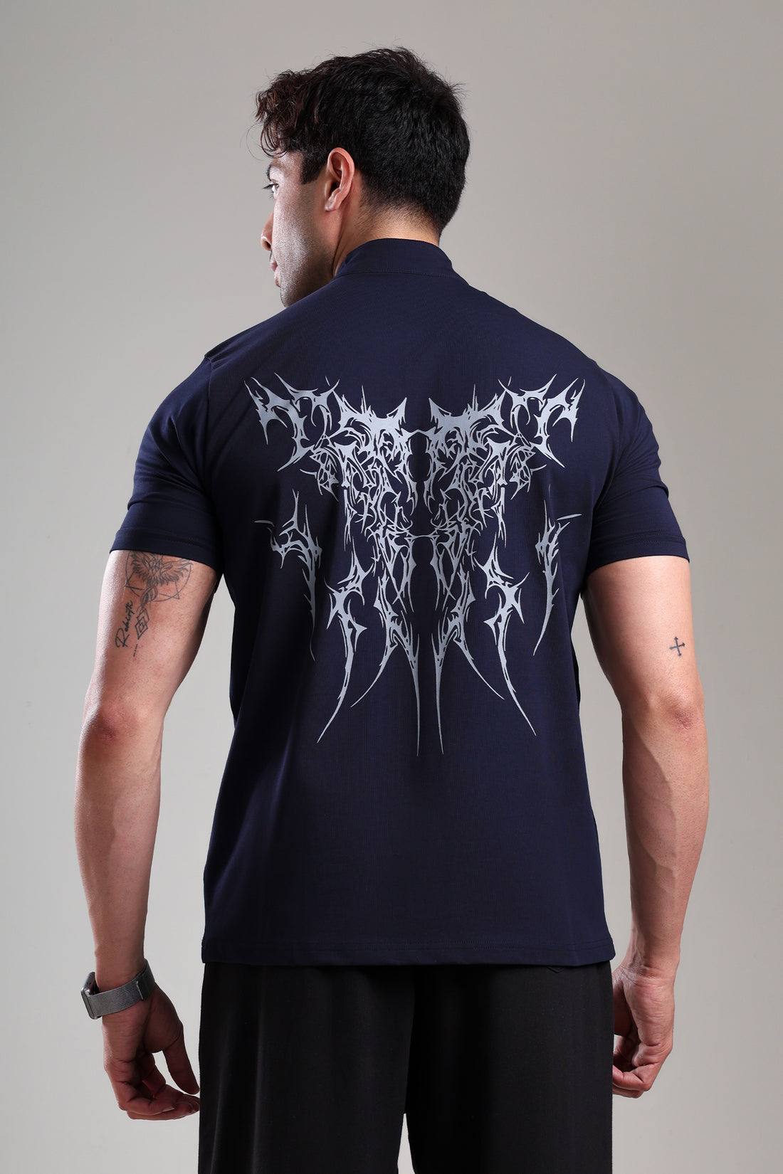 GROW AlphaFlex Quarter Zip Tshirt Navy