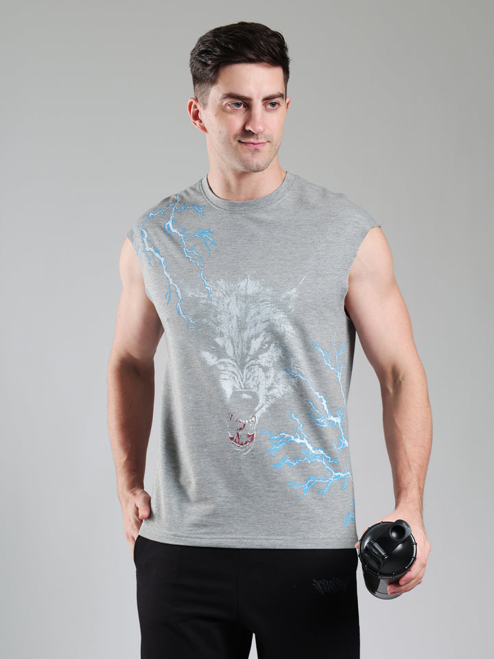 Grow ThunderWolf Capsleeves Tee Light Grey