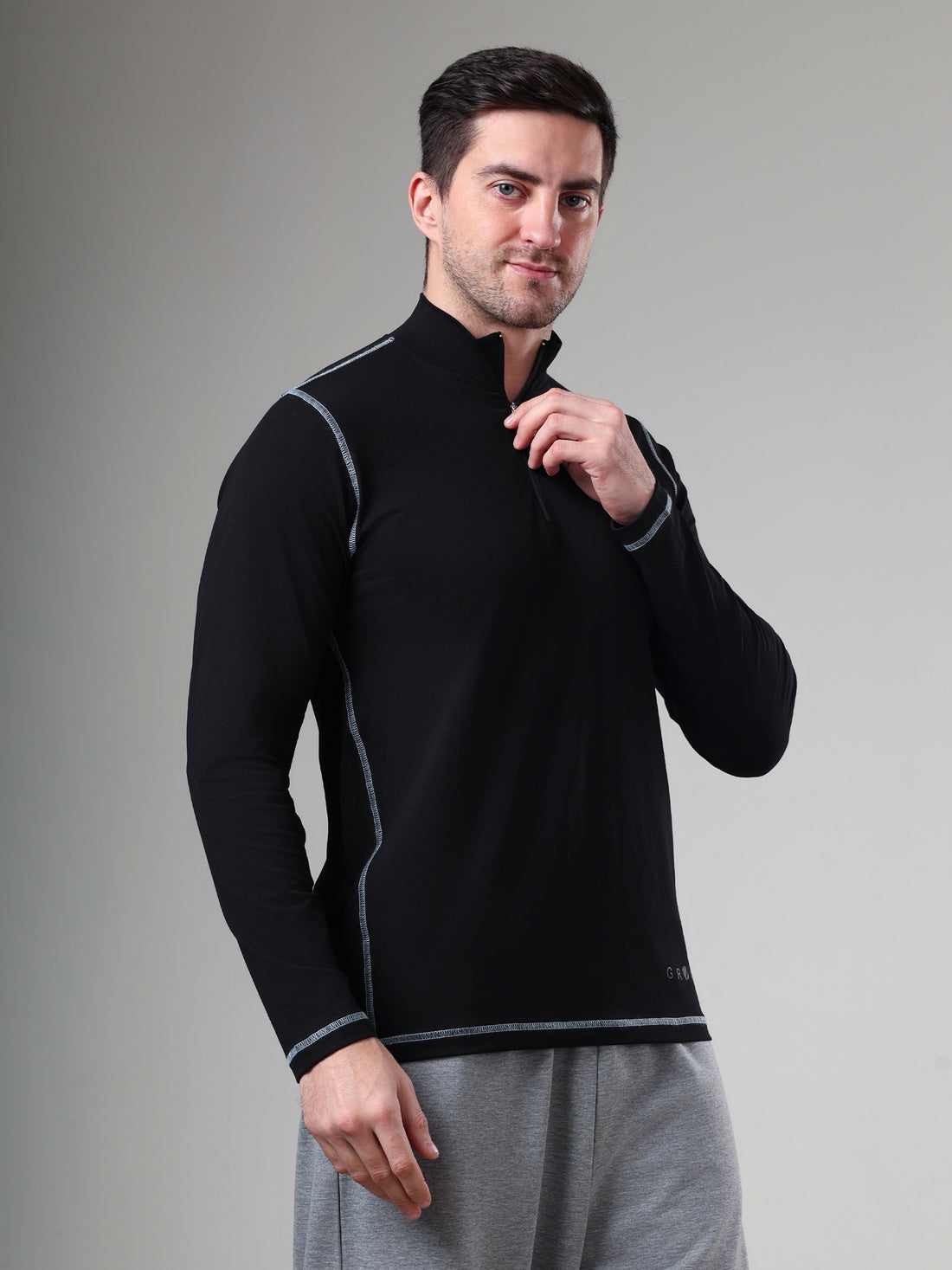 Grow 5T Quarter Zip T-shirt Black/Grey