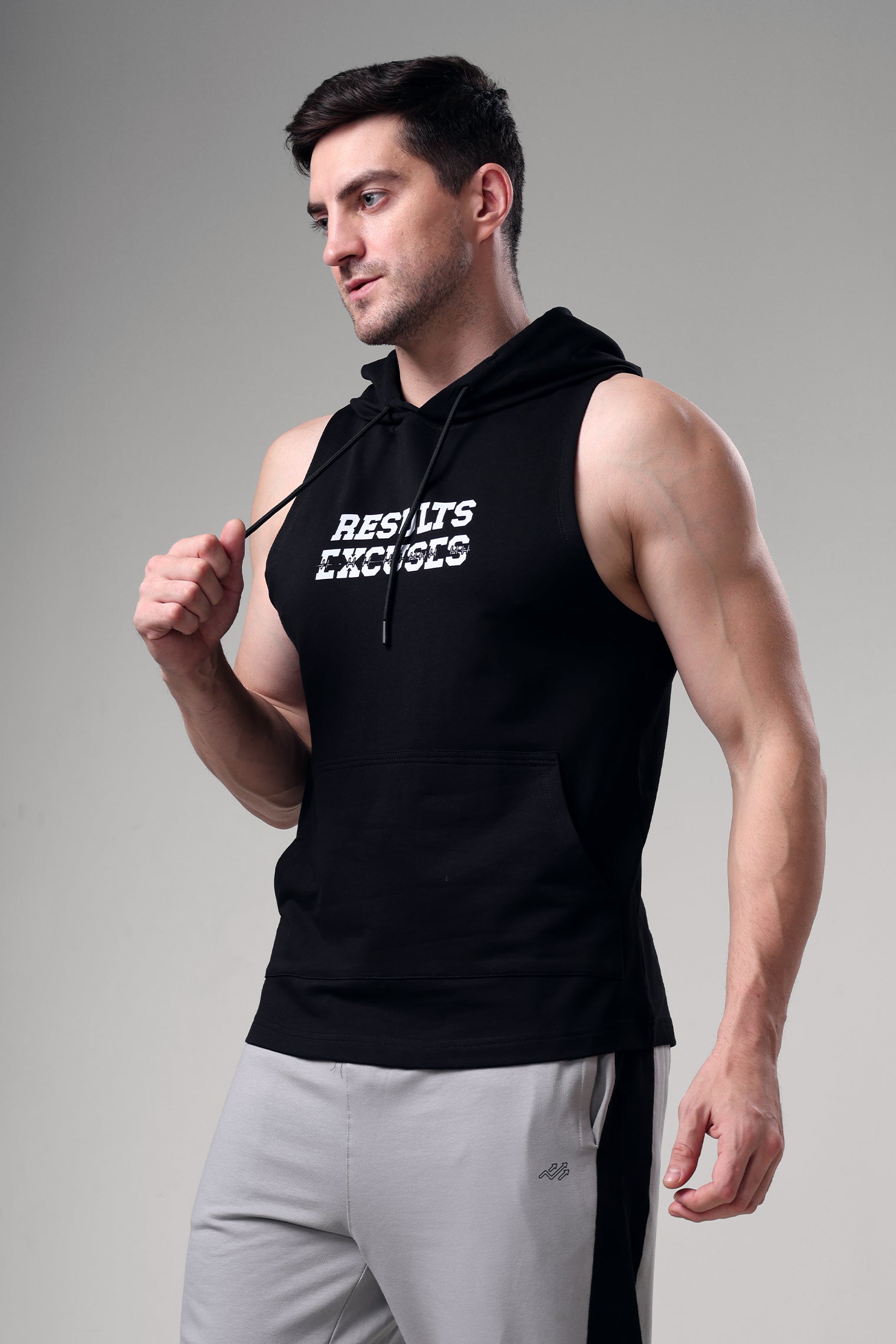 Results Sleeveless Hoodie Black