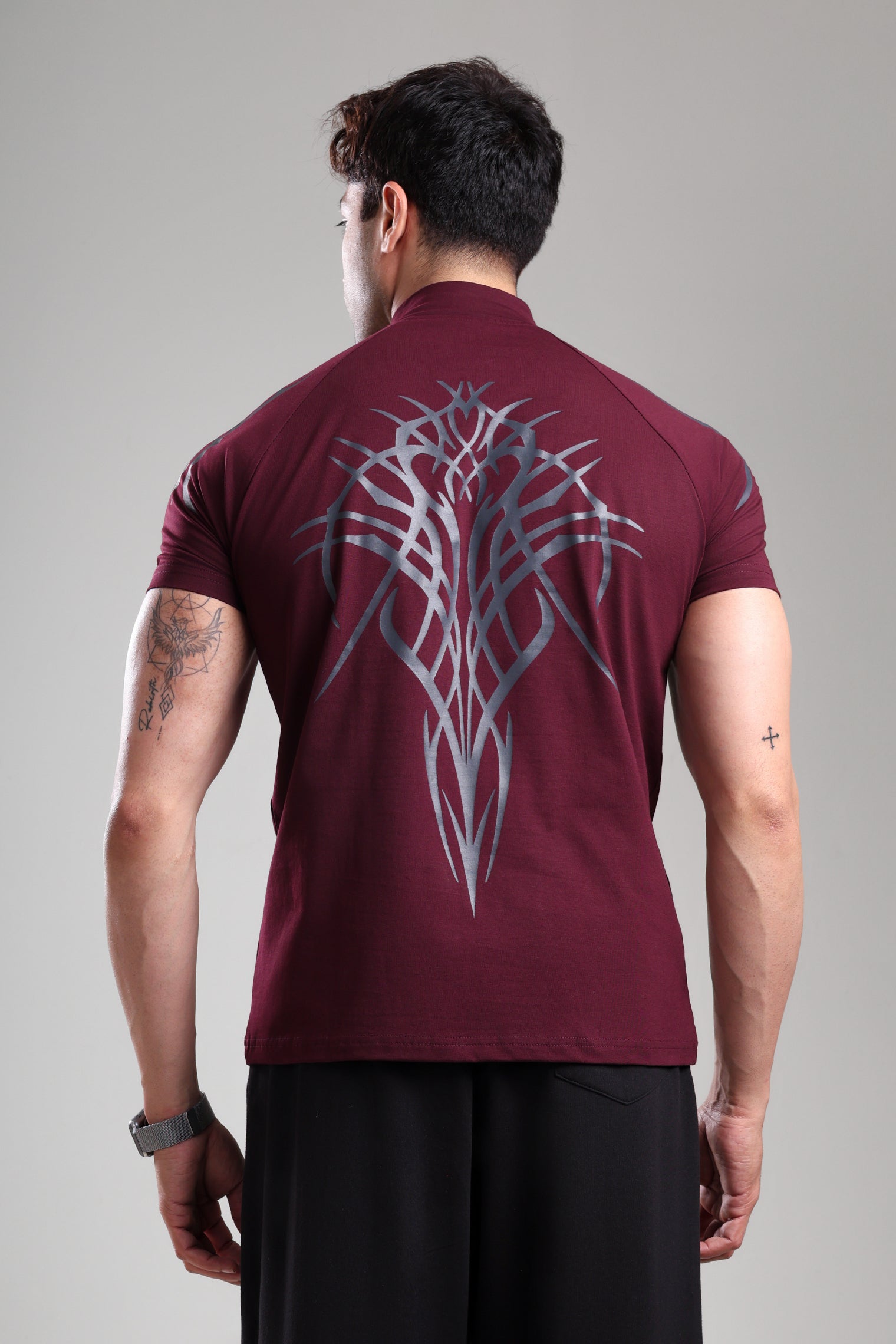 GROW ShadowTribe Zip Tshirt Wine
